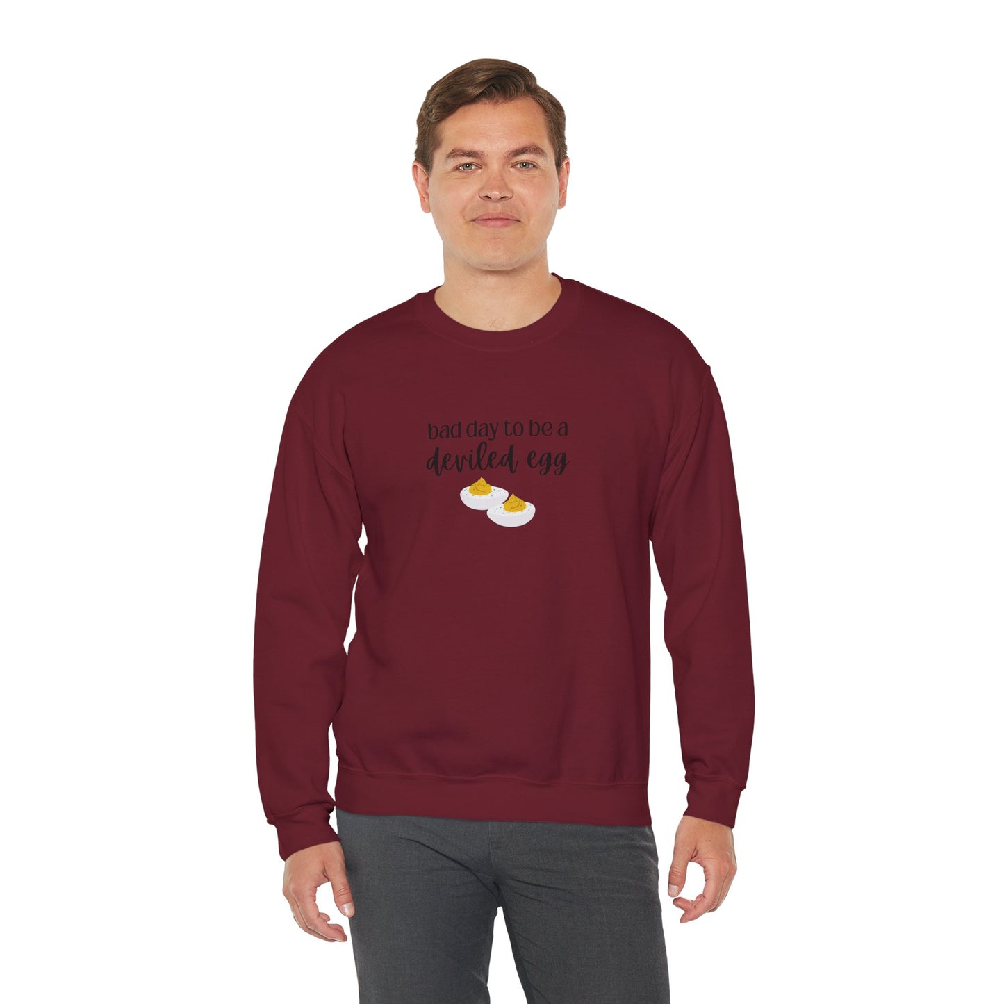 Bad Day to be a Deviled Egg Unisex Heavy Blend™ Crewneck Sweatshirt