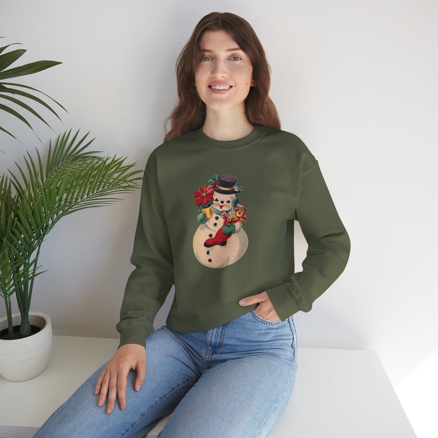 Vintage Snowman Unisex Heavy Blend™ Crewneck Sweatshirt