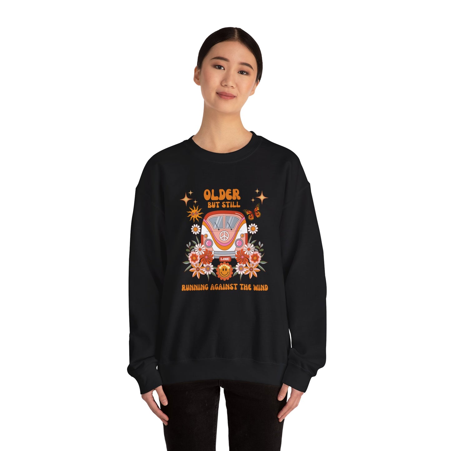 Older But Still Running Against The Wind Unisex Heavy Blend™ Crewneck Sweatshirt