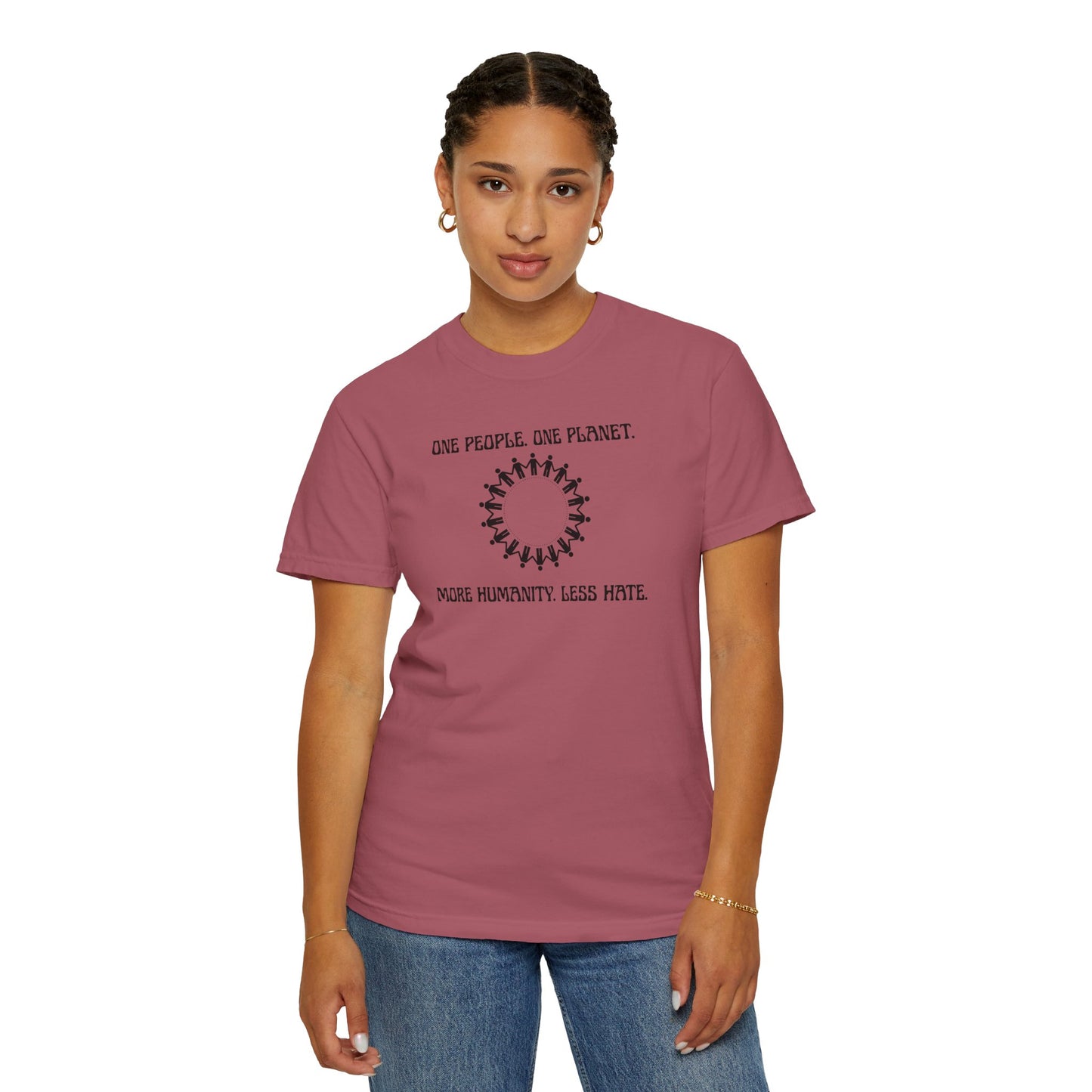 One People. One Planet. Unisex Garment-Dyed T-shirt