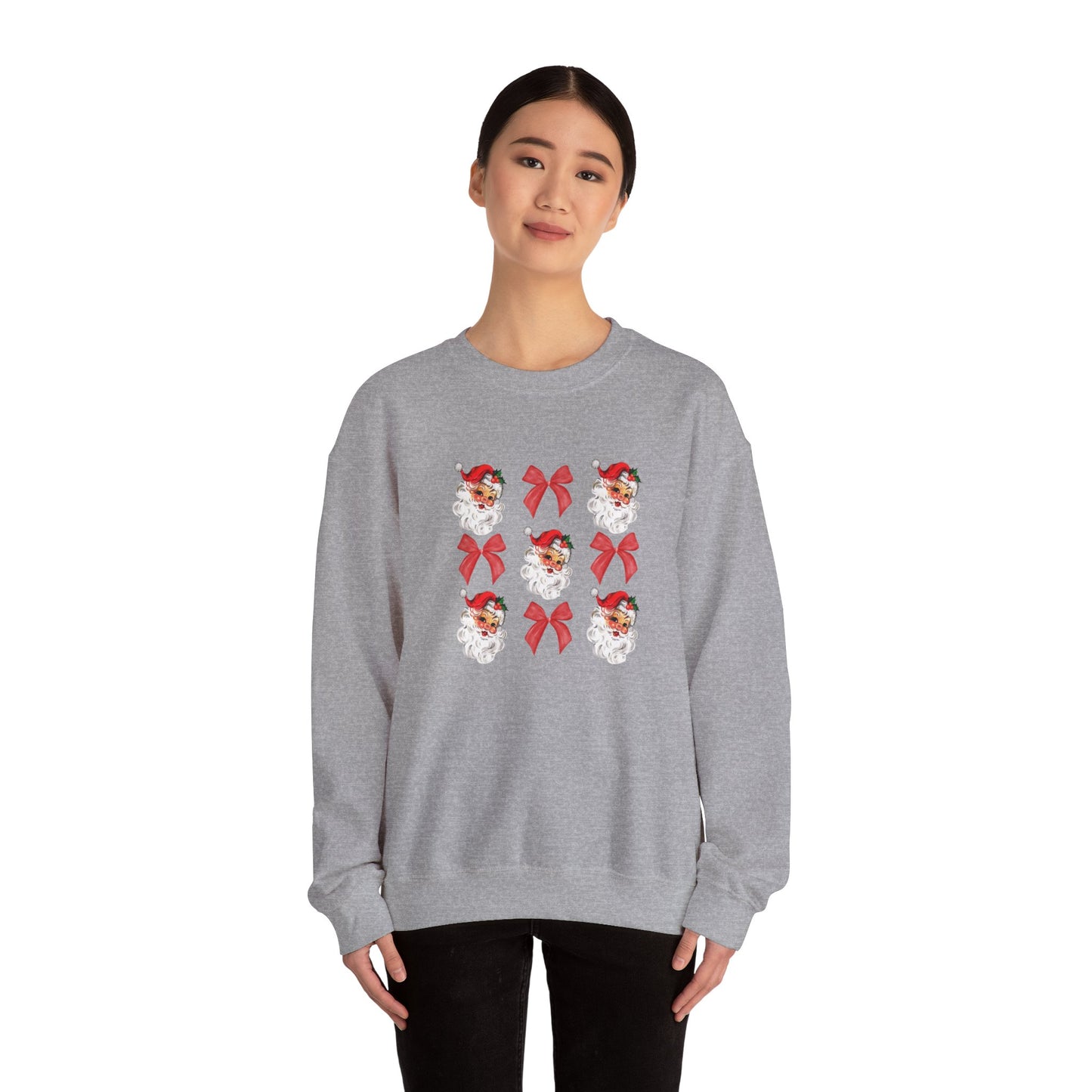 Christmas Bows & Santa Unisex Heavy Blend™ Crewneck Sweatshirt
