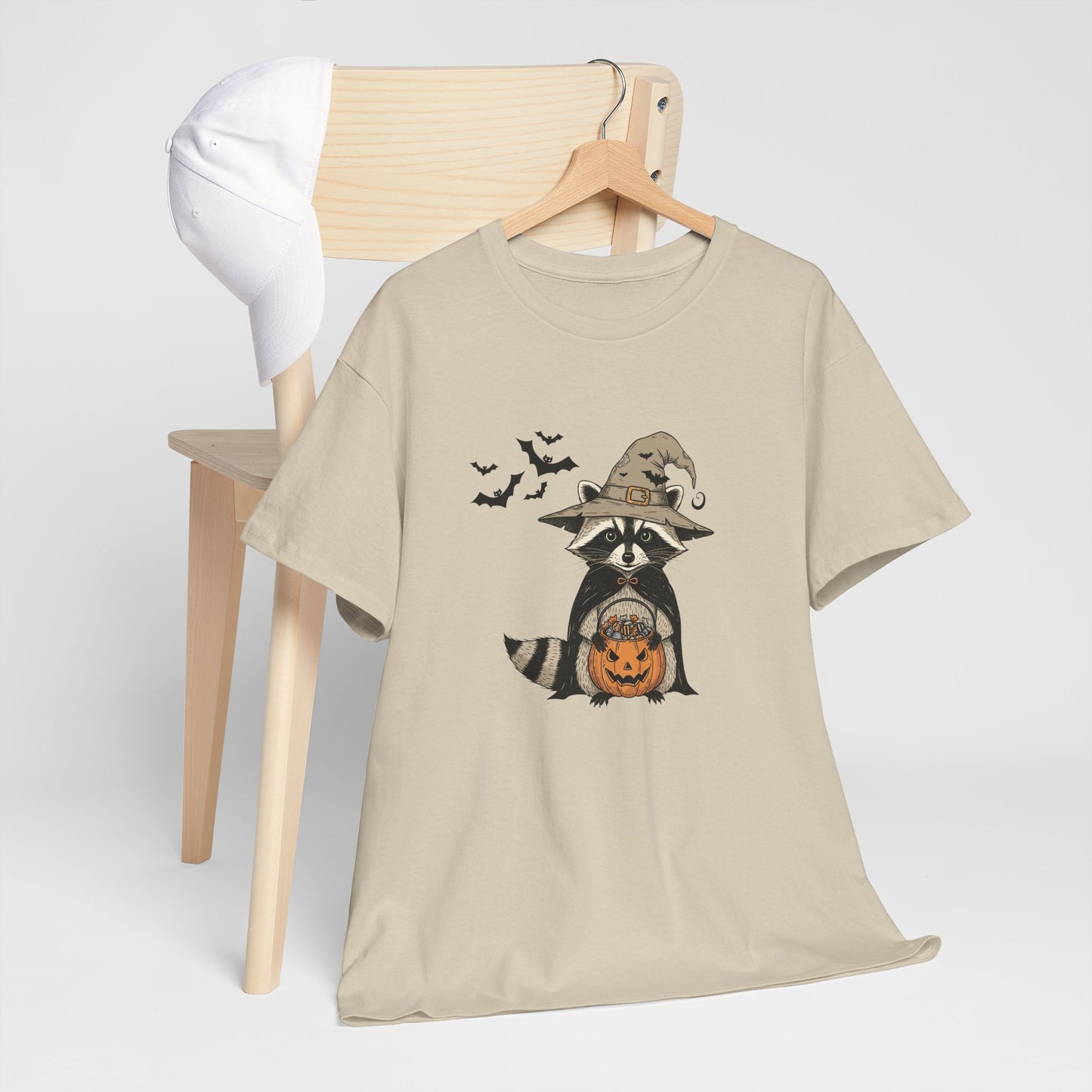 Halloween Raccoon Unisex Heavy Cotton Tee