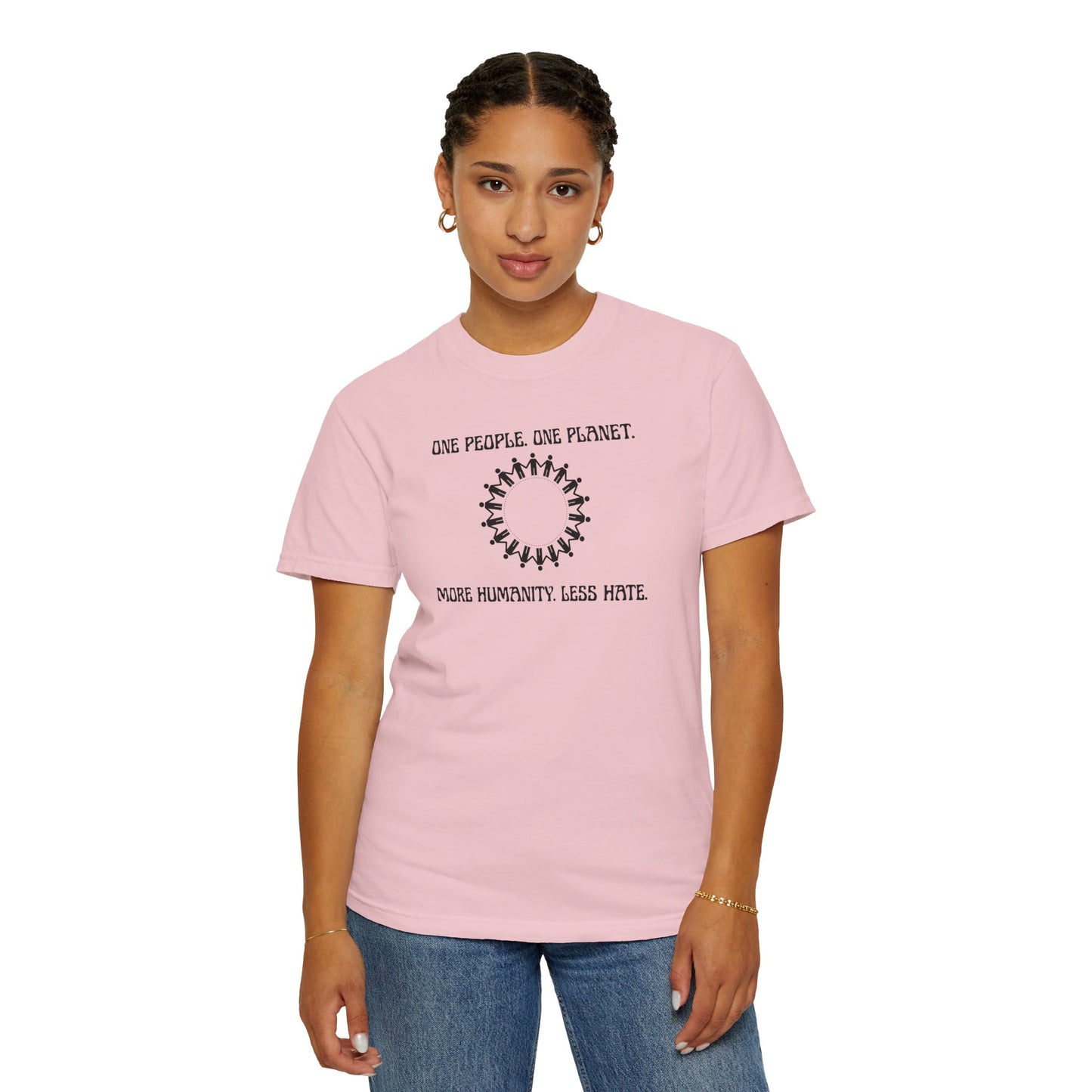 One People. One Planet. Unisex Garment-Dyed T-shirt