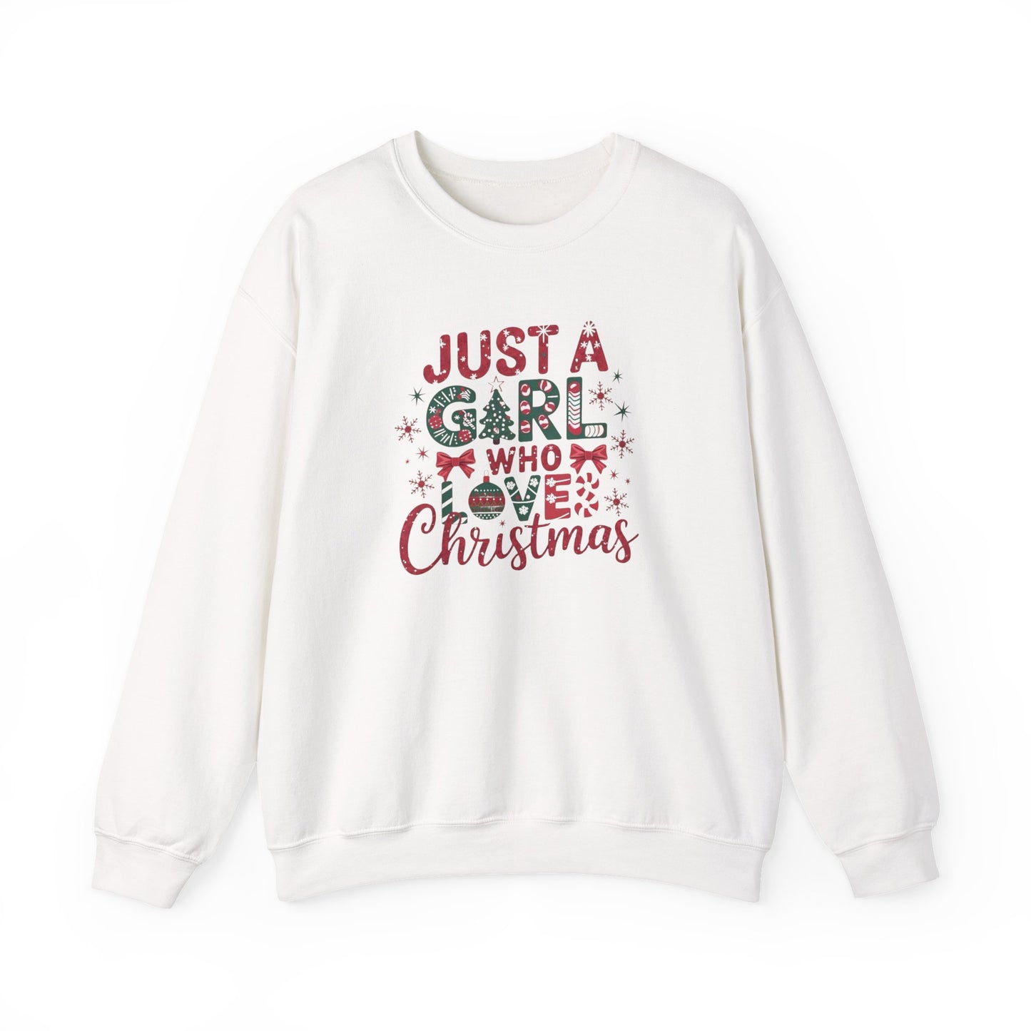 Just A Girl Who Loves Christmas Heavy Blend™ Crewneck Sweatshirt