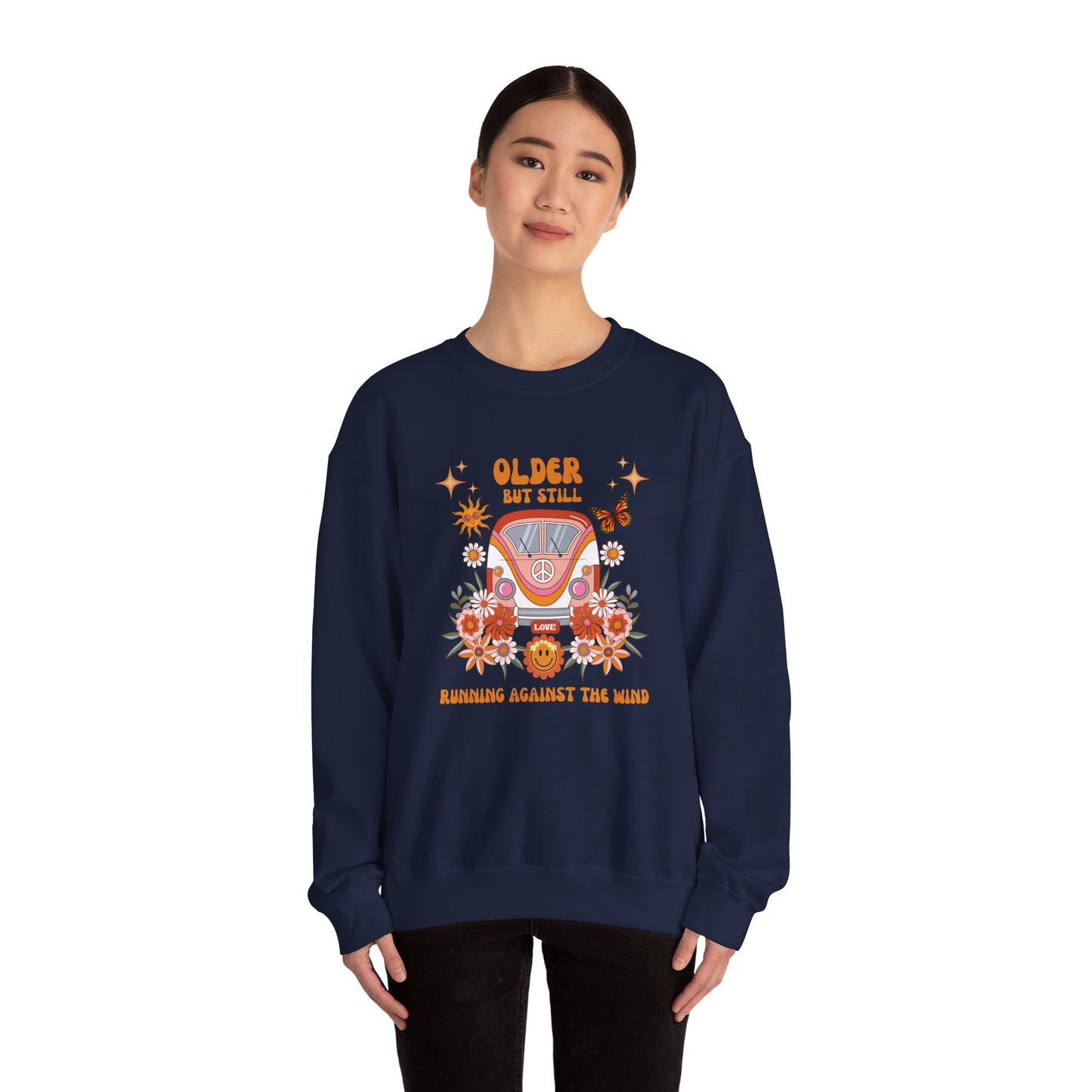 Older But Still Running Against The Wind Unisex Heavy Blend™ Crewneck Sweatshirt