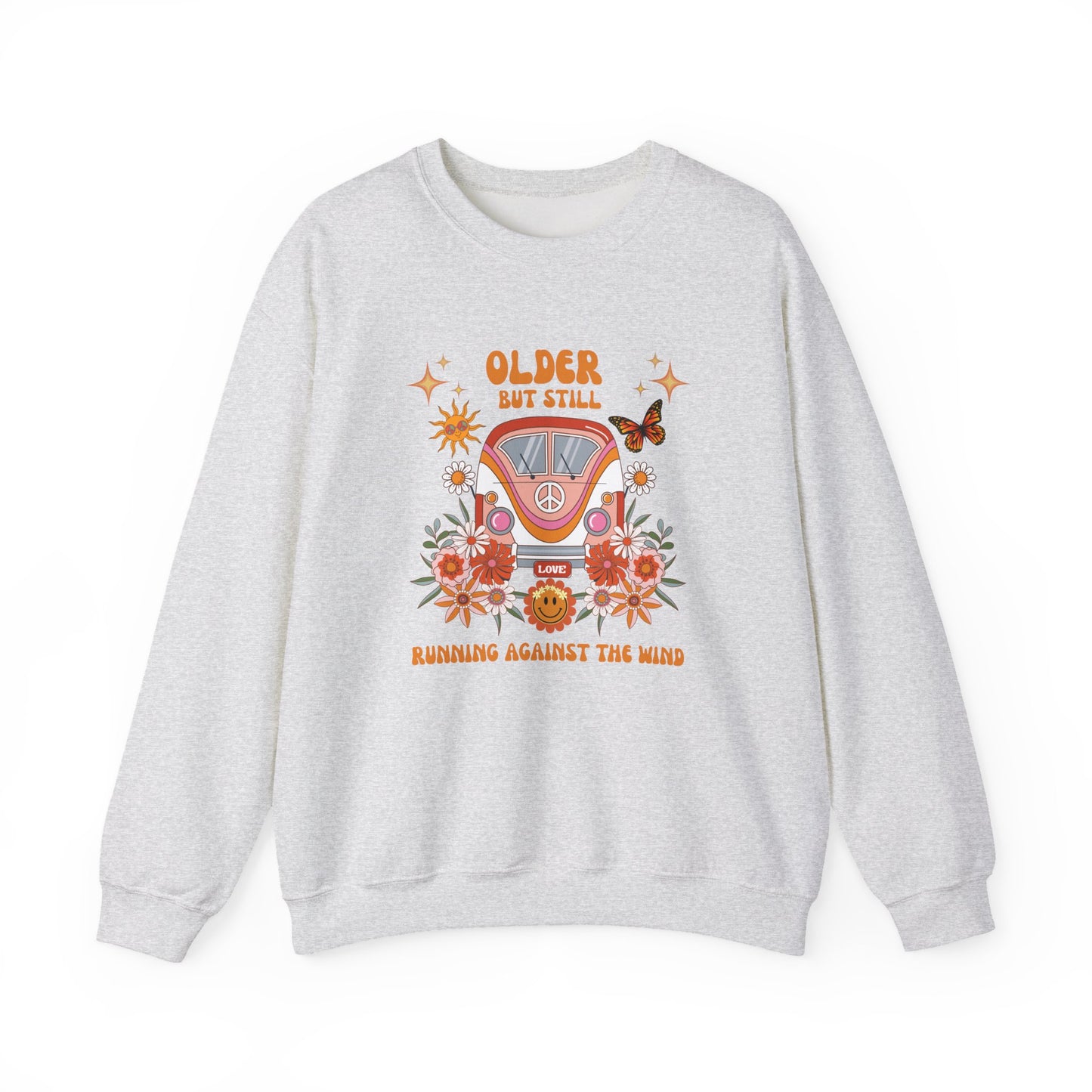 Older But Still Running Against The Wind Unisex Heavy Blend™ Crewneck Sweatshirt