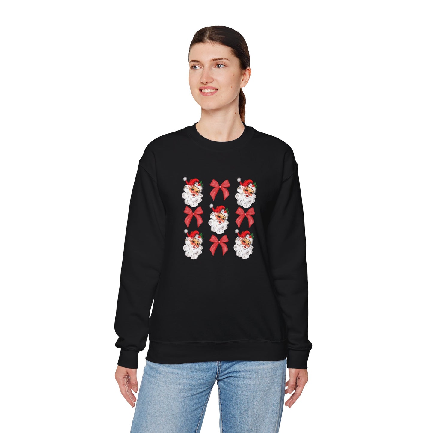 Christmas Bows & Santa Unisex Heavy Blend™ Crewneck Sweatshirt