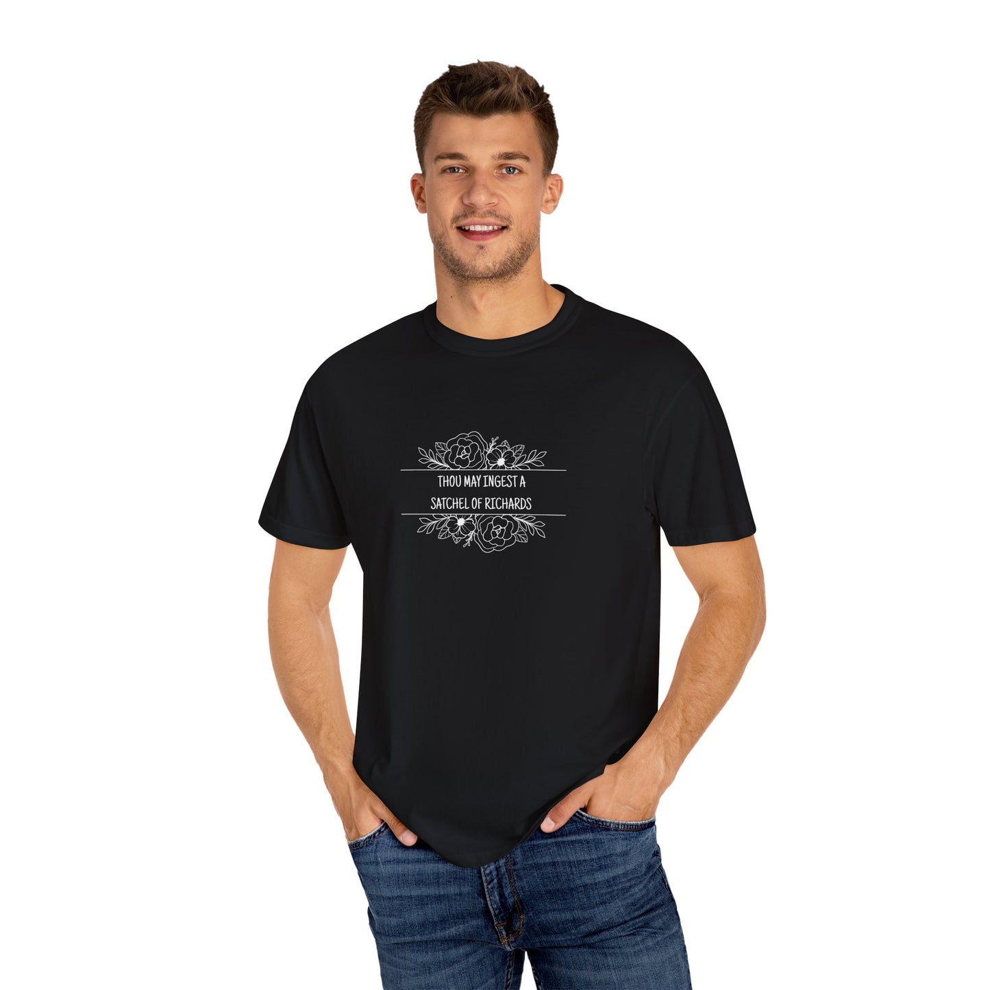 Thou May Ingest A Satchel of Richards Unisex Garment-Dyed T-shirt