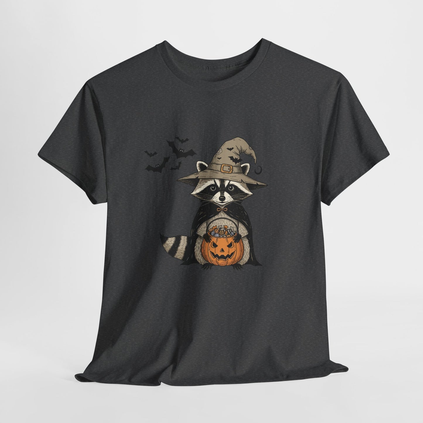 Halloween Raccoon Unisex Heavy Cotton Tee