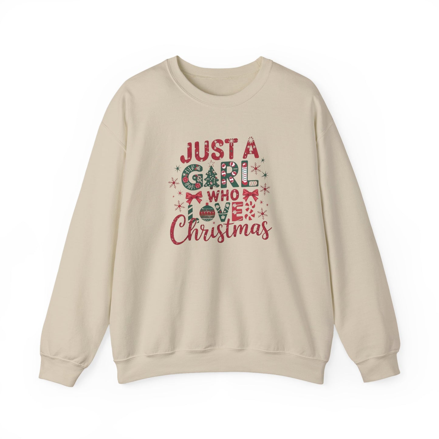 Just A Girl Who Loves Christmas Heavy Blend™ Crewneck Sweatshirt