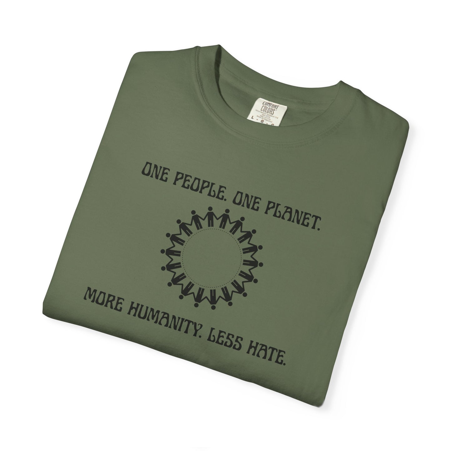 One People. One Planet. Unisex Garment-Dyed T-shirt