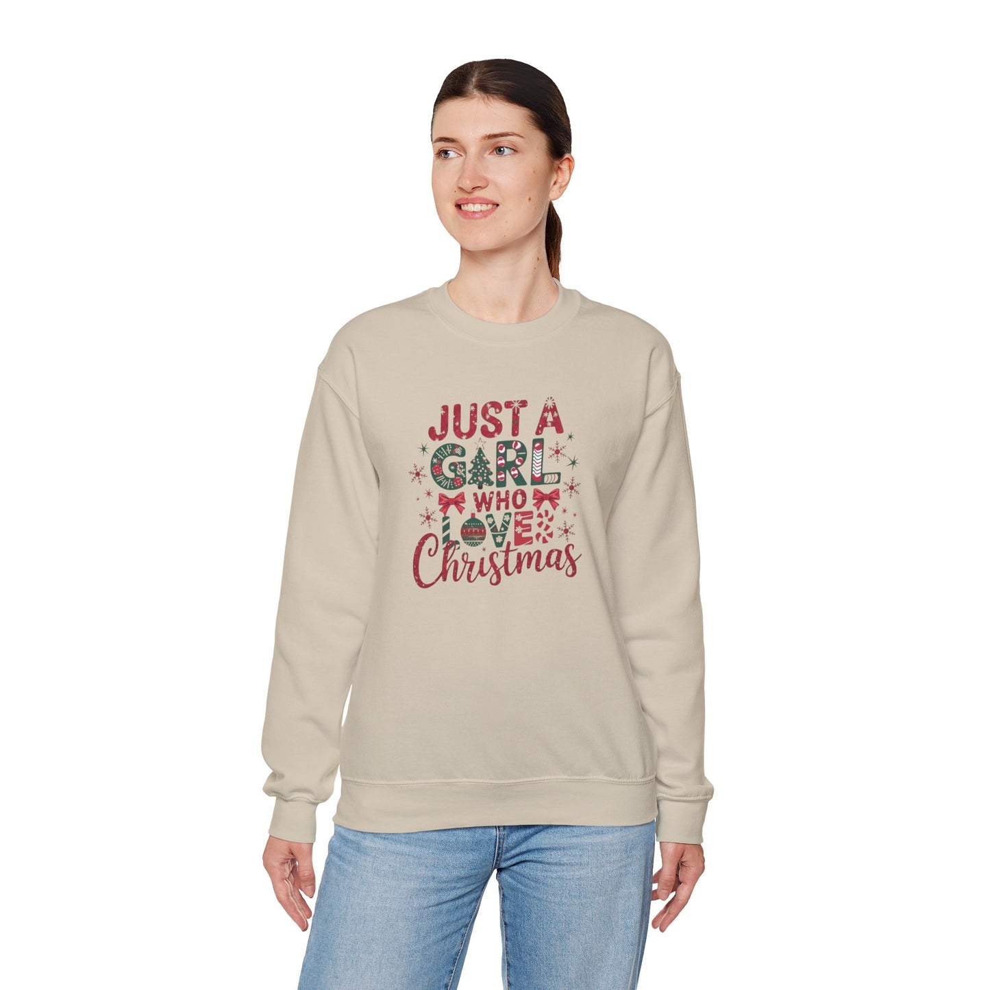 Just A Girl Who Loves Christmas Heavy Blend™ Crewneck Sweatshirt