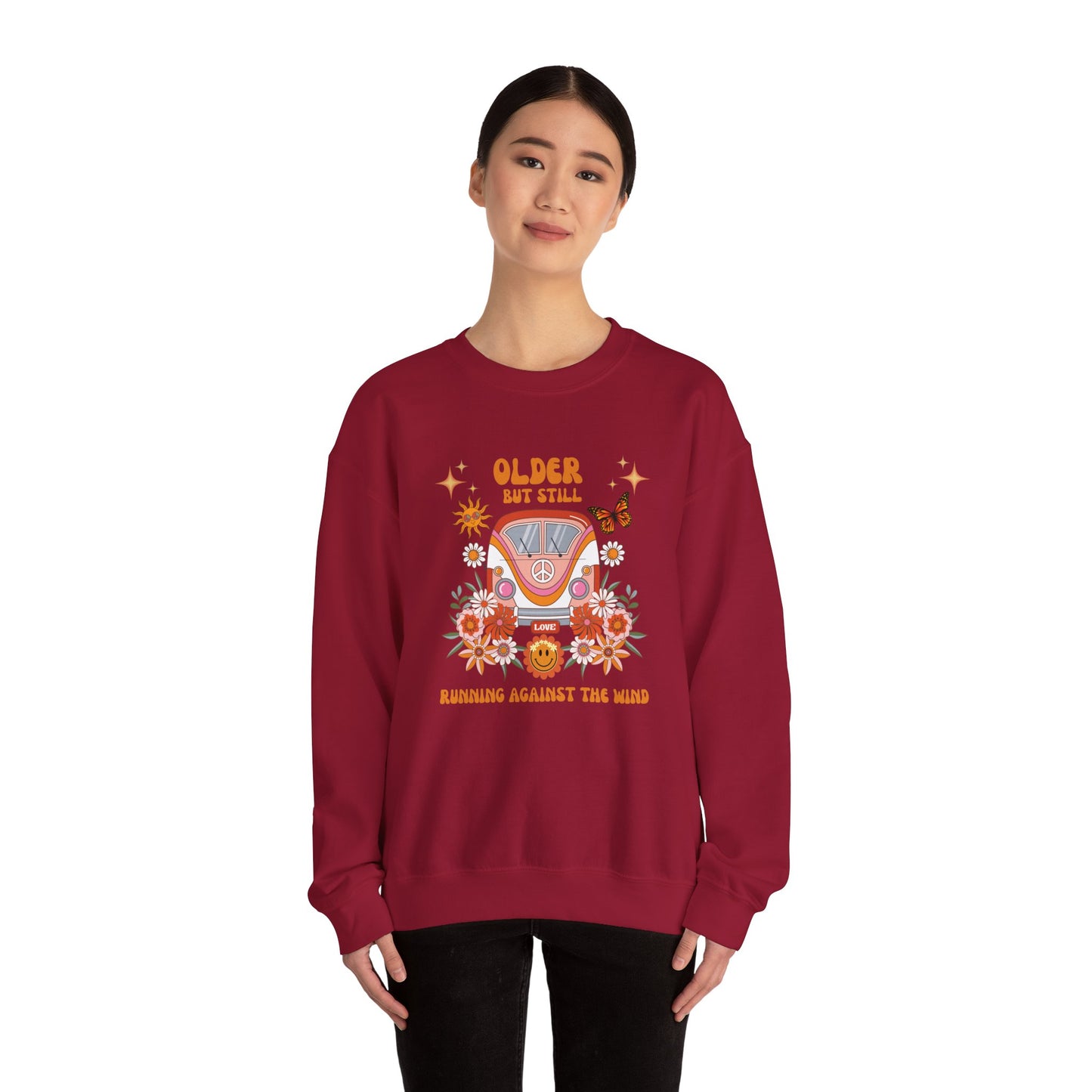 Older But Still Running Against The Wind Unisex Heavy Blend™ Crewneck Sweatshirt