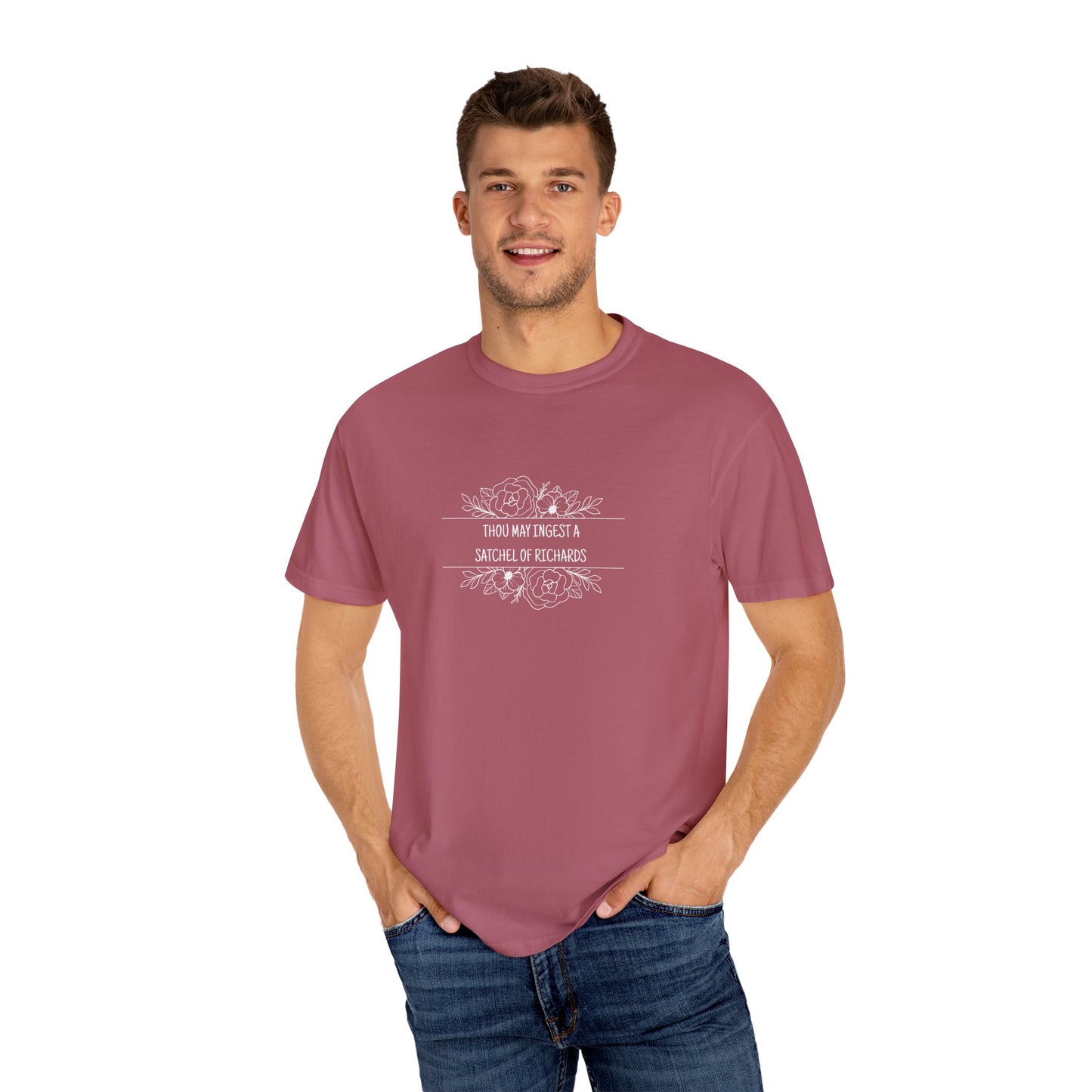 Thou May Ingest A Satchel of Richards Unisex Garment-Dyed T-shirt