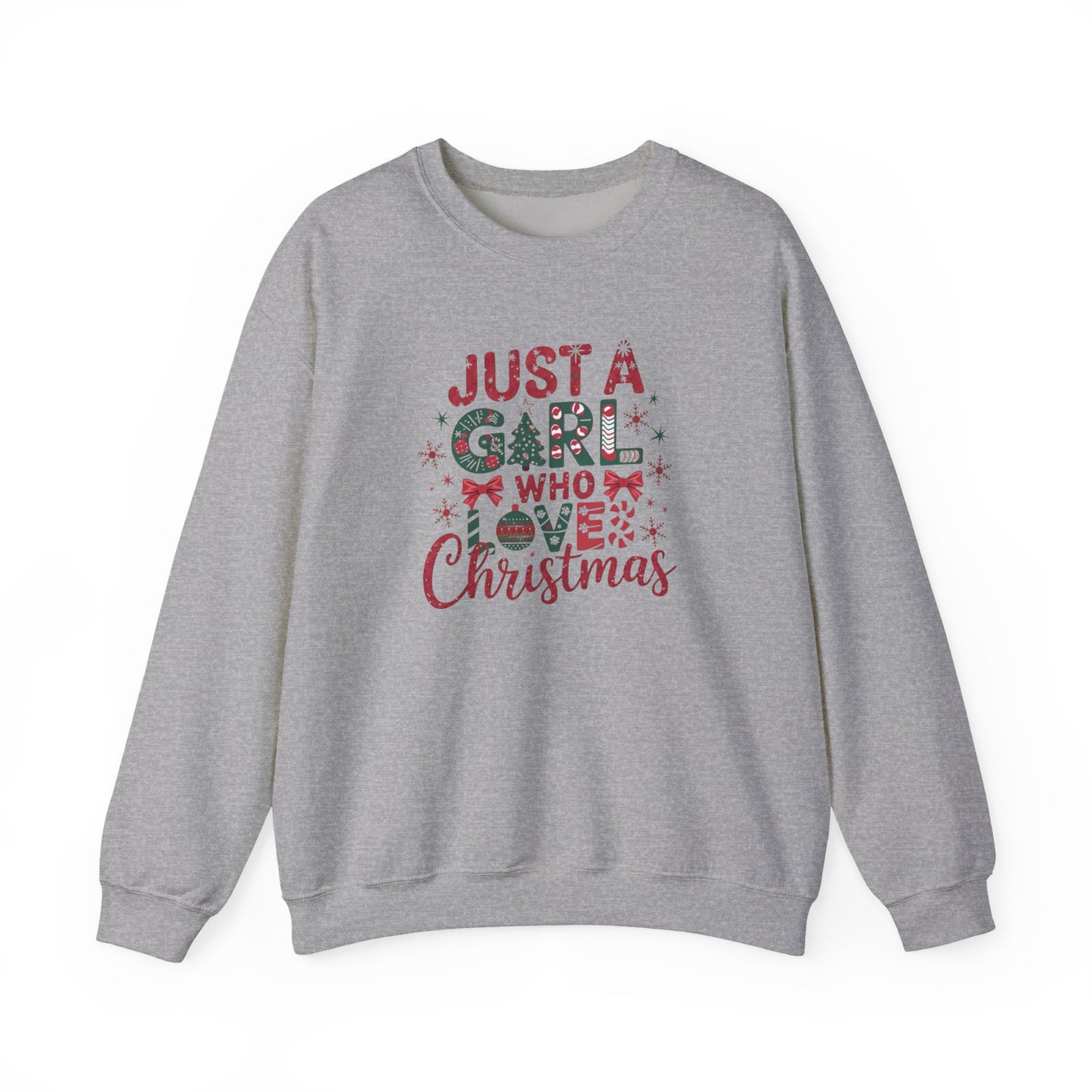 Just A Girl Who Loves Christmas Heavy Blend™ Crewneck Sweatshirt