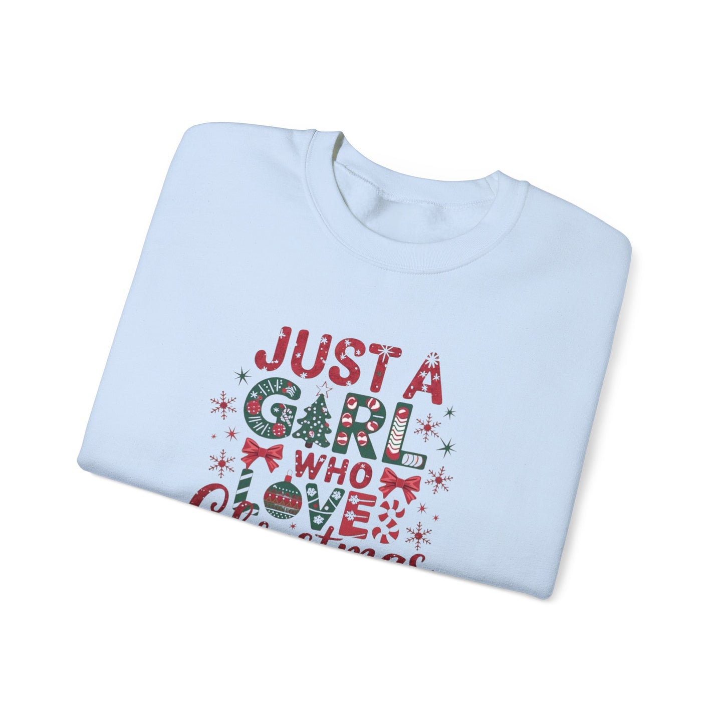 Just A Girl Who Loves Christmas Heavy Blend™ Crewneck Sweatshirt