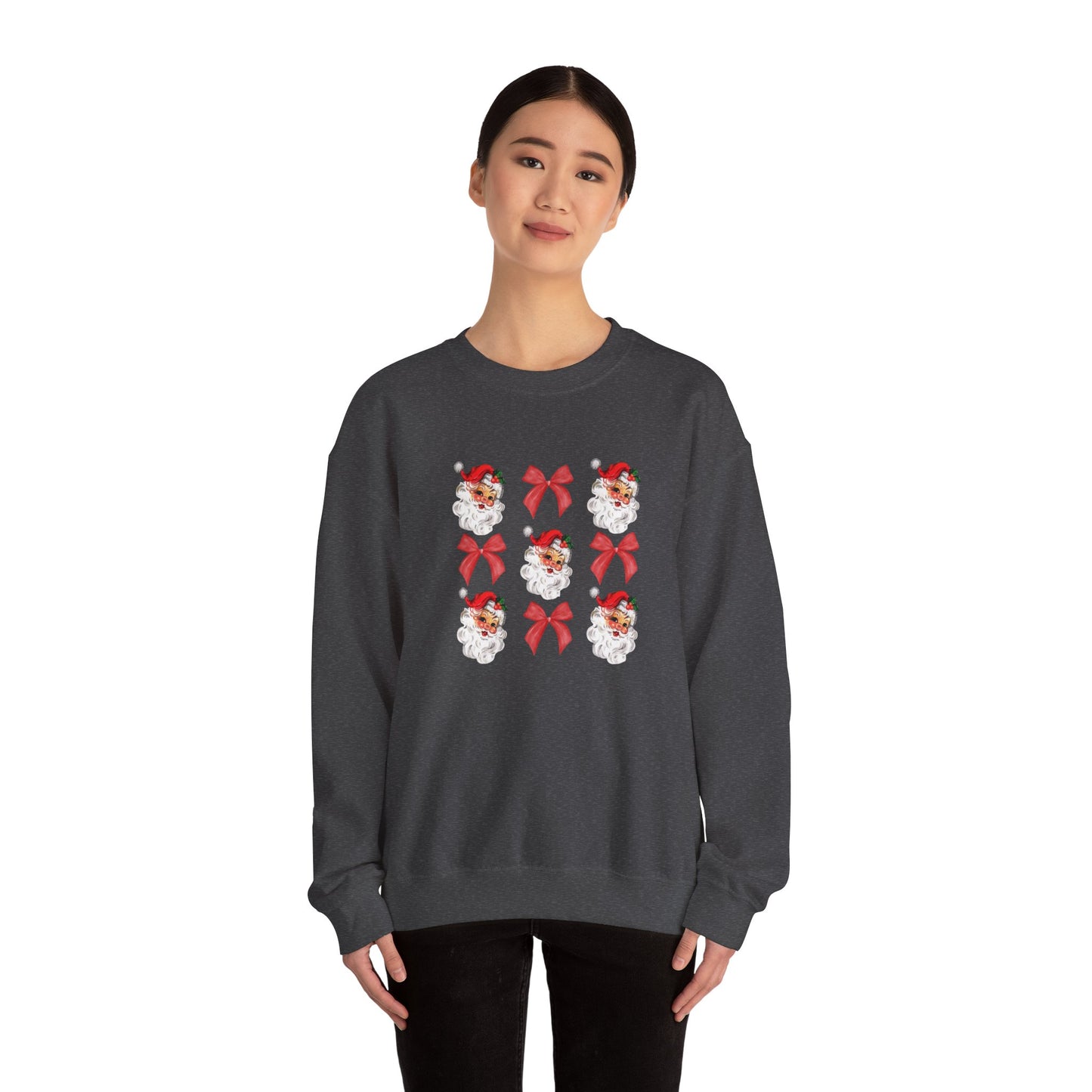 Christmas Bows & Santa Unisex Heavy Blend™ Crewneck Sweatshirt