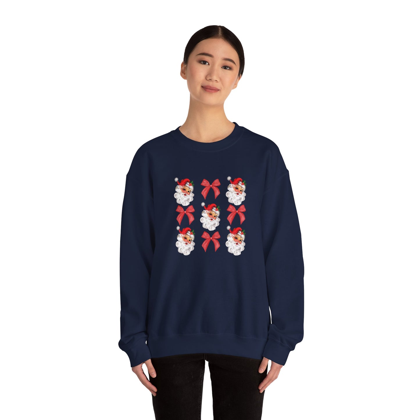 Christmas Bows & Santa Unisex Heavy Blend™ Crewneck Sweatshirt