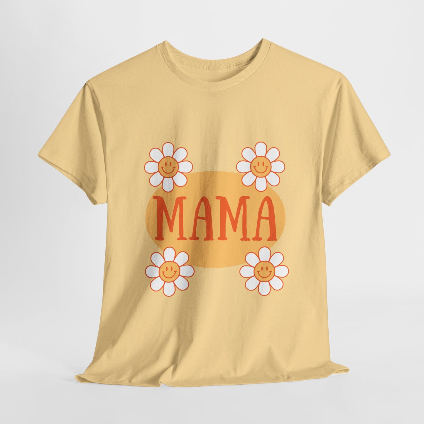 MAMA Retro Flowers Heavy Cotton Tee