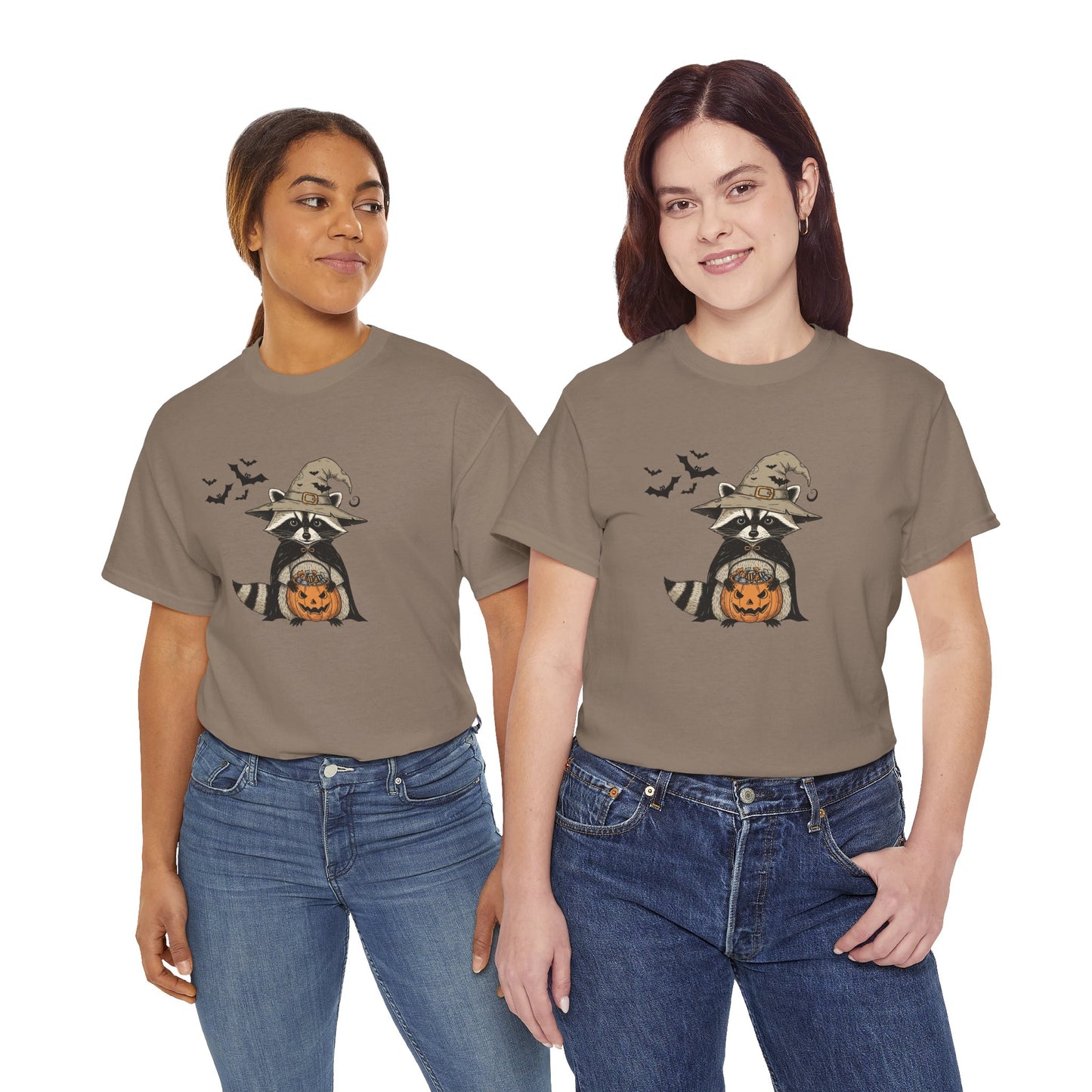 Halloween Raccoon Unisex Heavy Cotton Tee