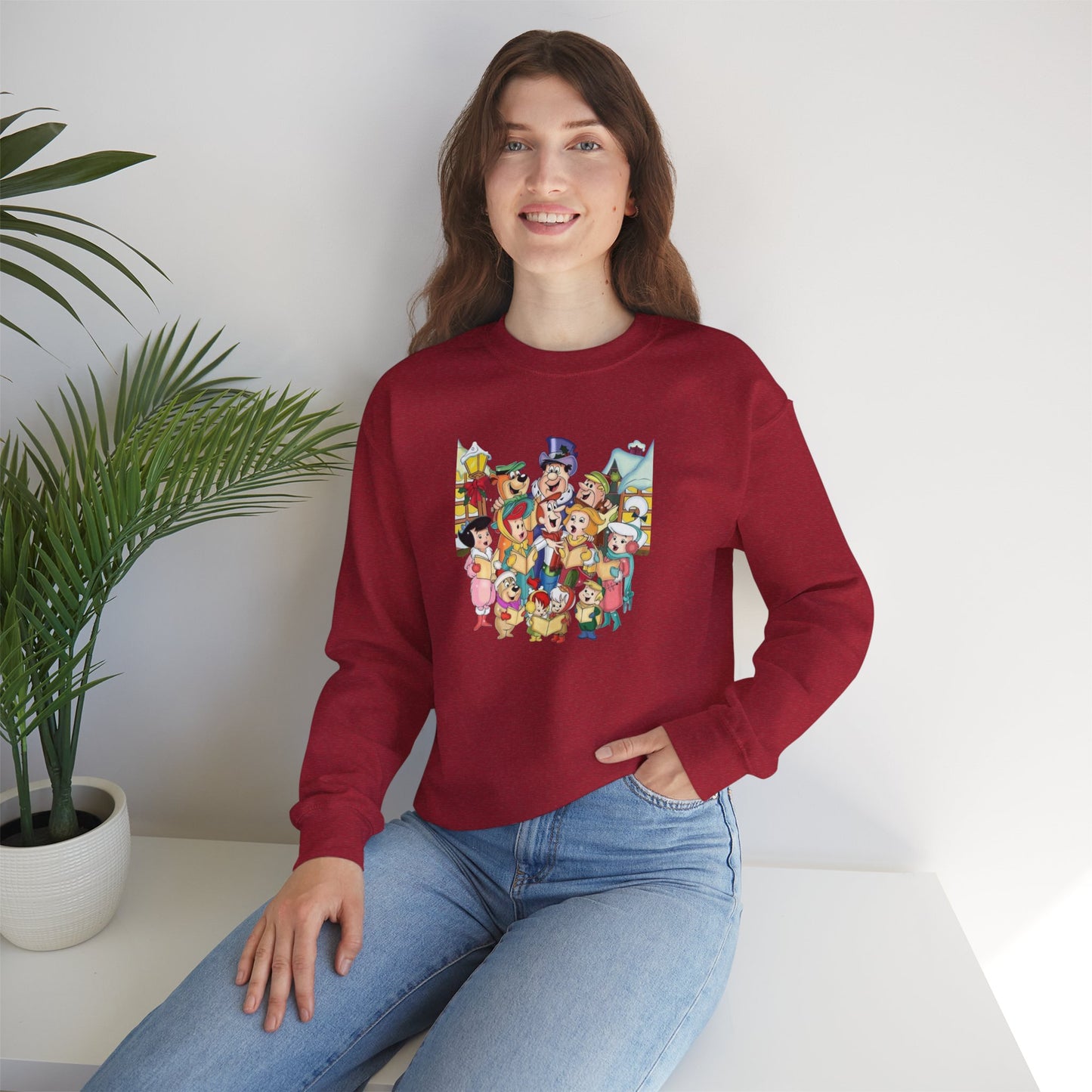 Vintage Cartoon Christmas Unisex Heavy Blend™ Crewneck Sweatshirt