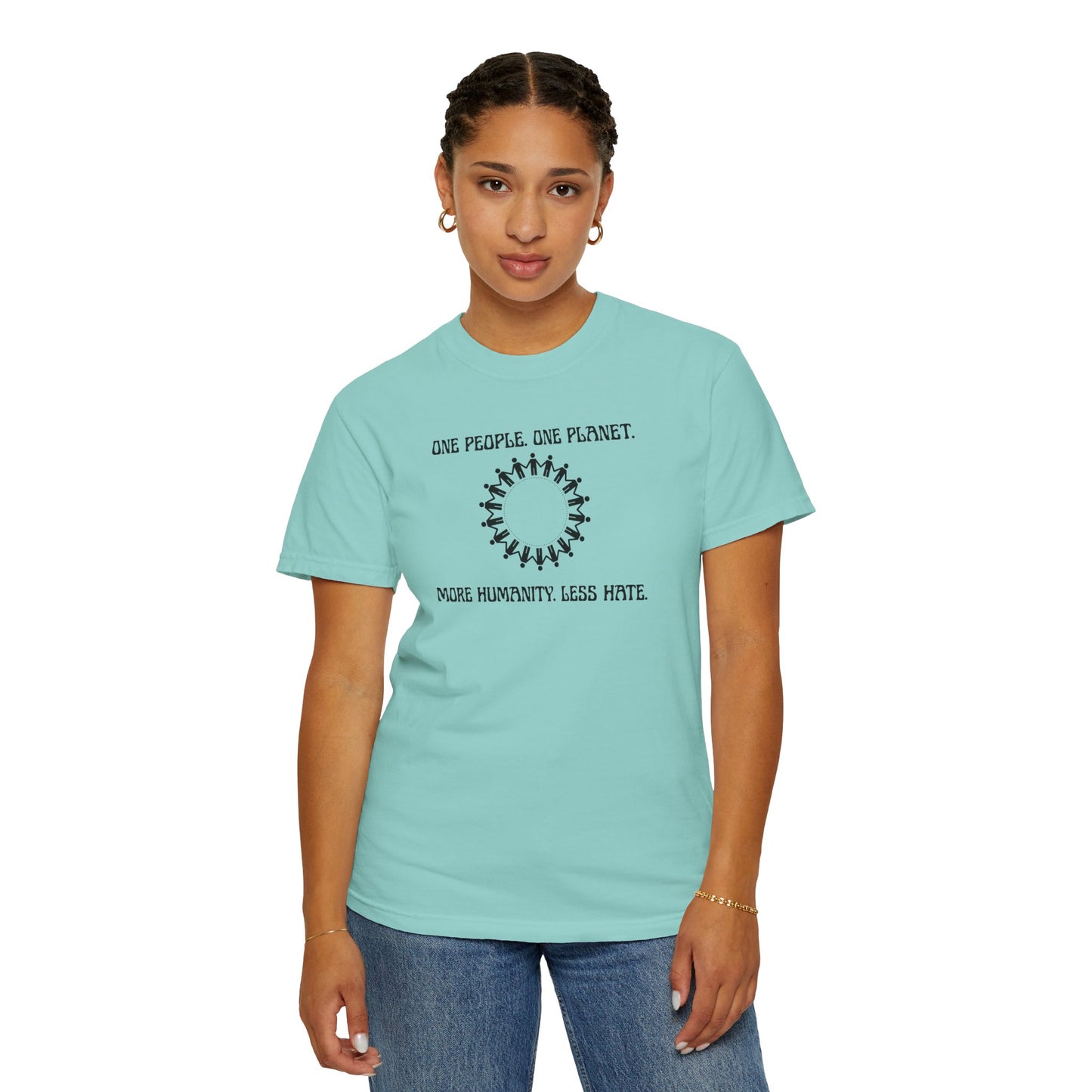 One People. One Planet. Unisex Garment-Dyed T-shirt