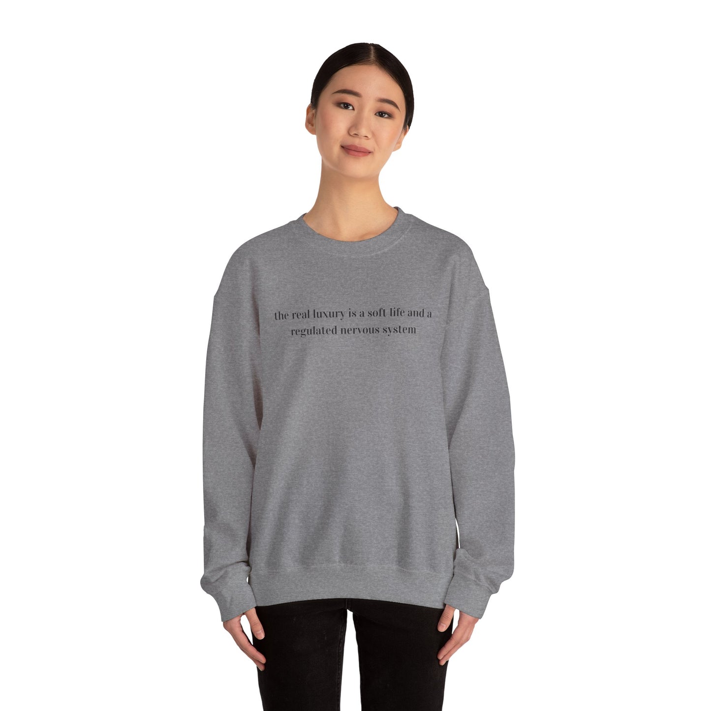 The real luxury in life Unisex Heavy Blend™ Crewneck Sweatshirt