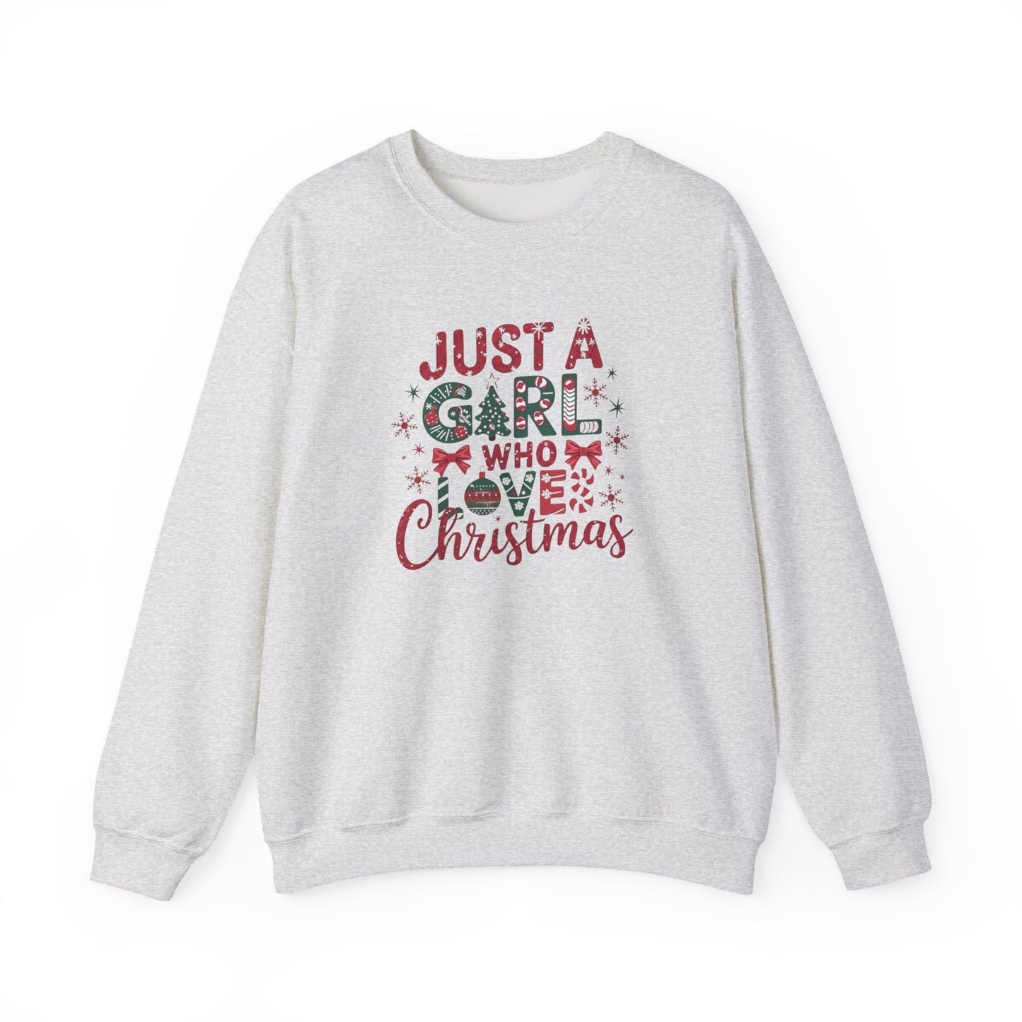 Just A Girl Who Loves Christmas Heavy Blend™ Crewneck Sweatshirt