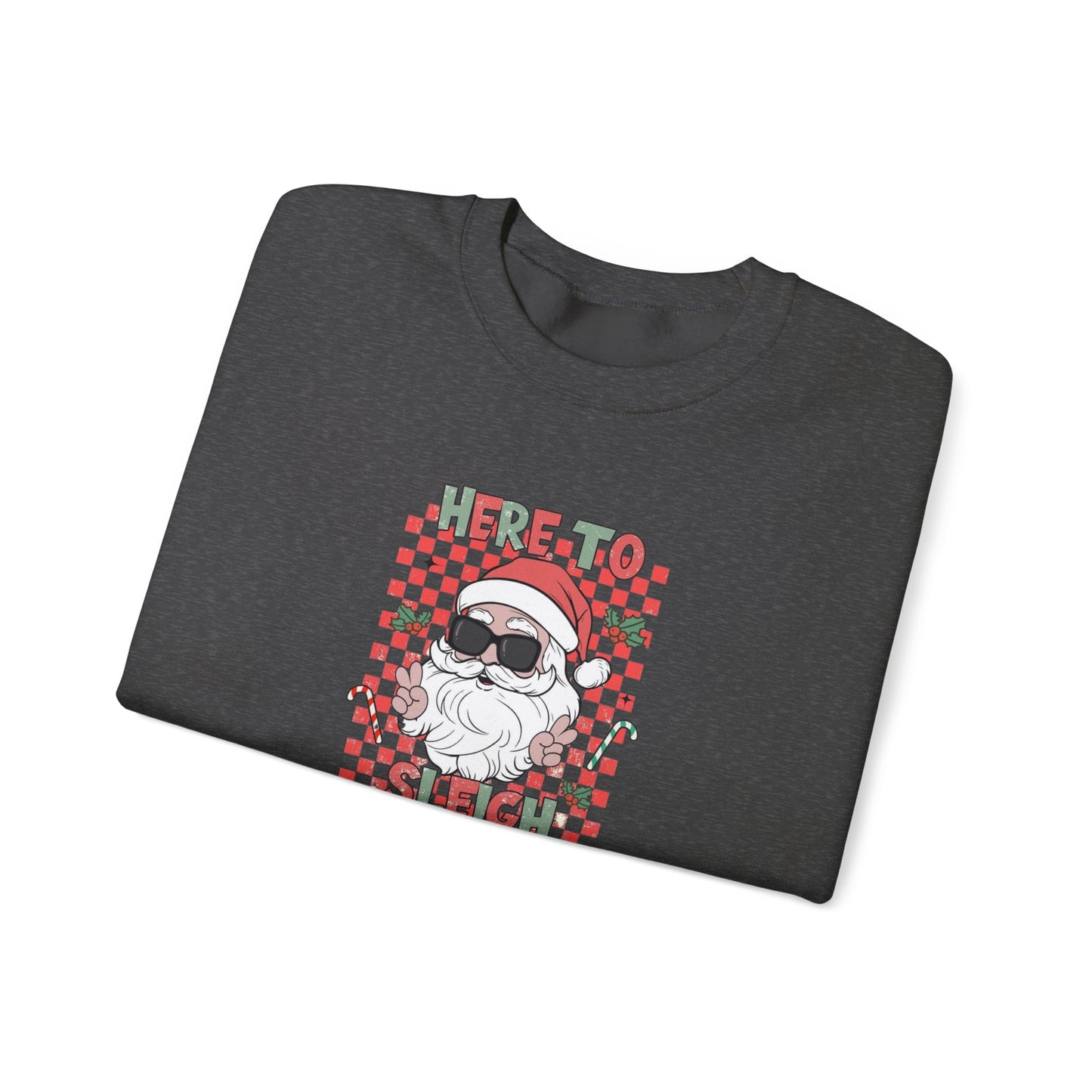 Here To Sleigh Heavy Blend™ Crewneck Sweatshirt