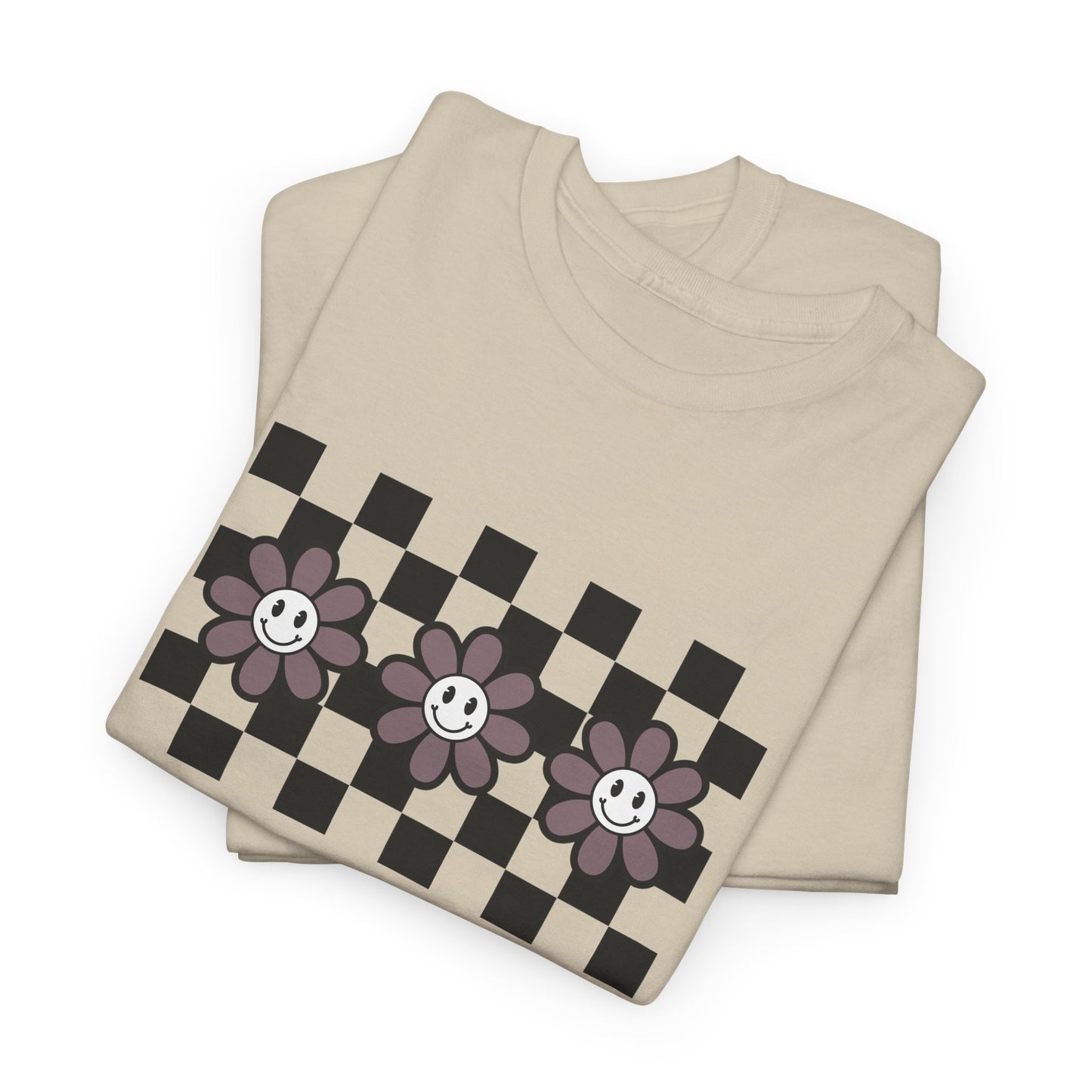 Checkered Flowers Heavy Cotton Tee