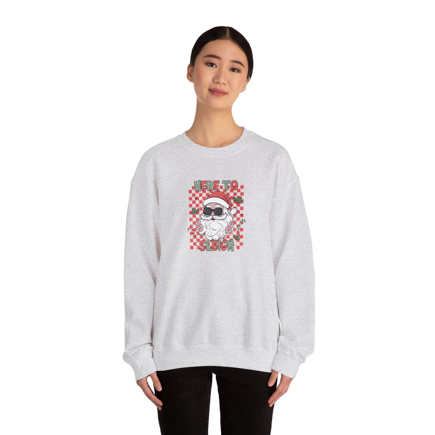 Here To Sleigh Heavy Blend™ Crewneck Sweatshirt