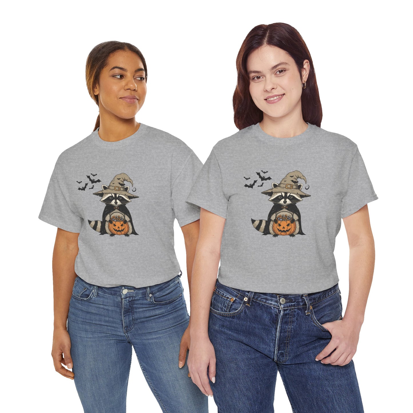 Halloween Raccoon Unisex Heavy Cotton Tee