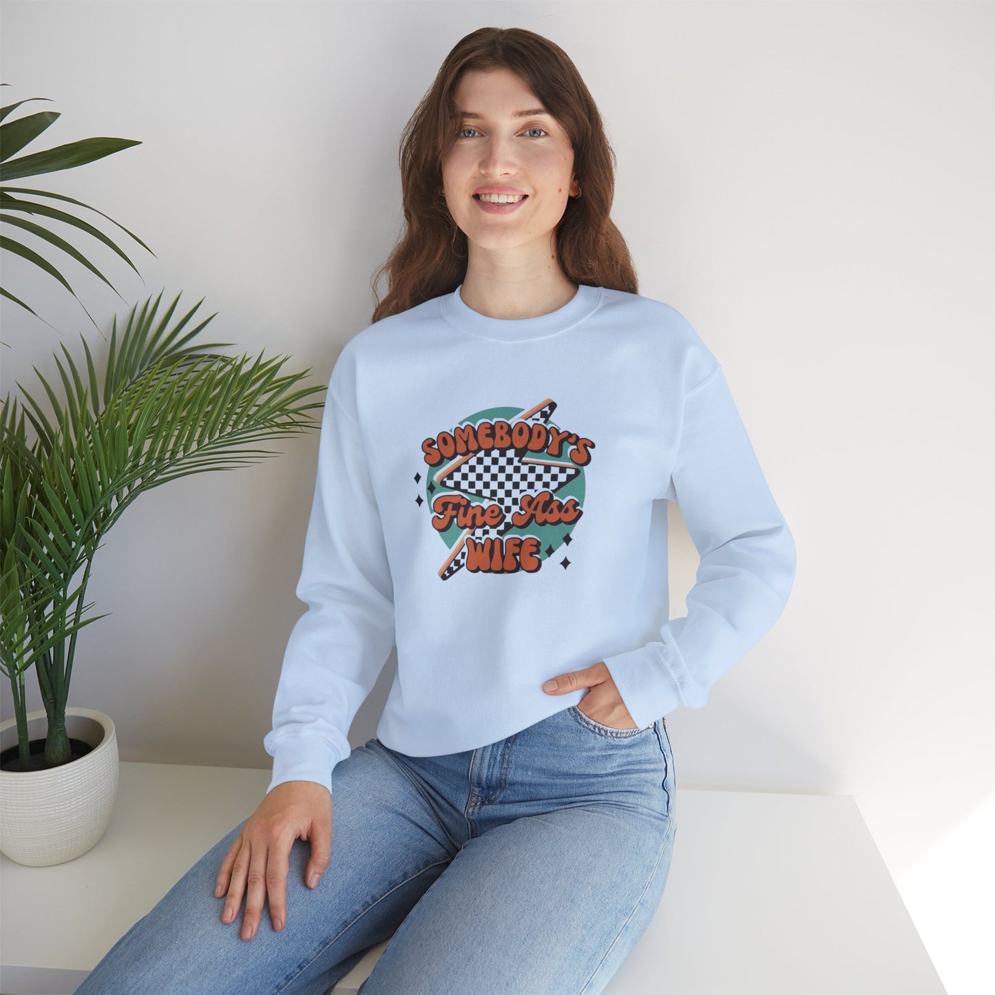 Somebody's Fine A** Wife Heavy Blend™ Crewneck Sweatshirt