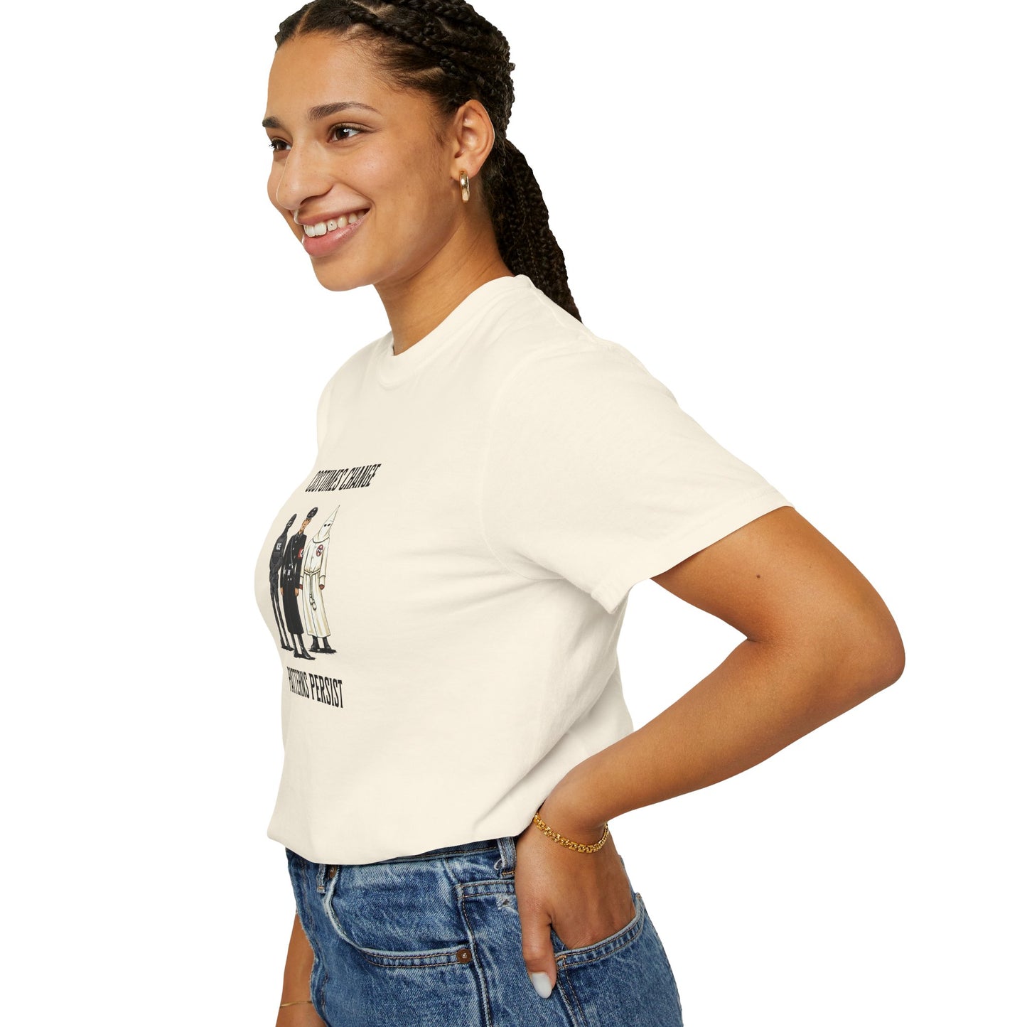 Costumes Change. Patterns Persist. Unisex Garment-Dyed T-shirt