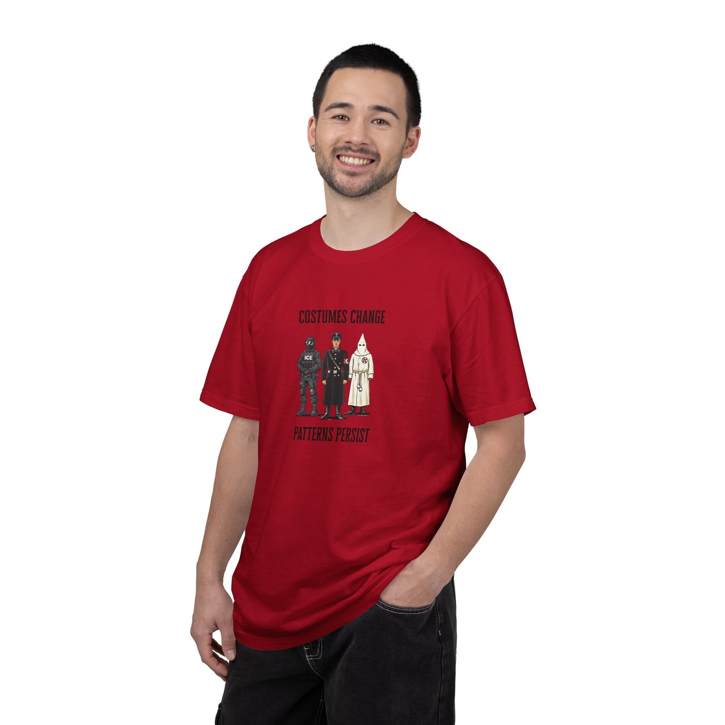 Costumes Change. Patterns Persist. Unisex Garment-Dyed T-shirt