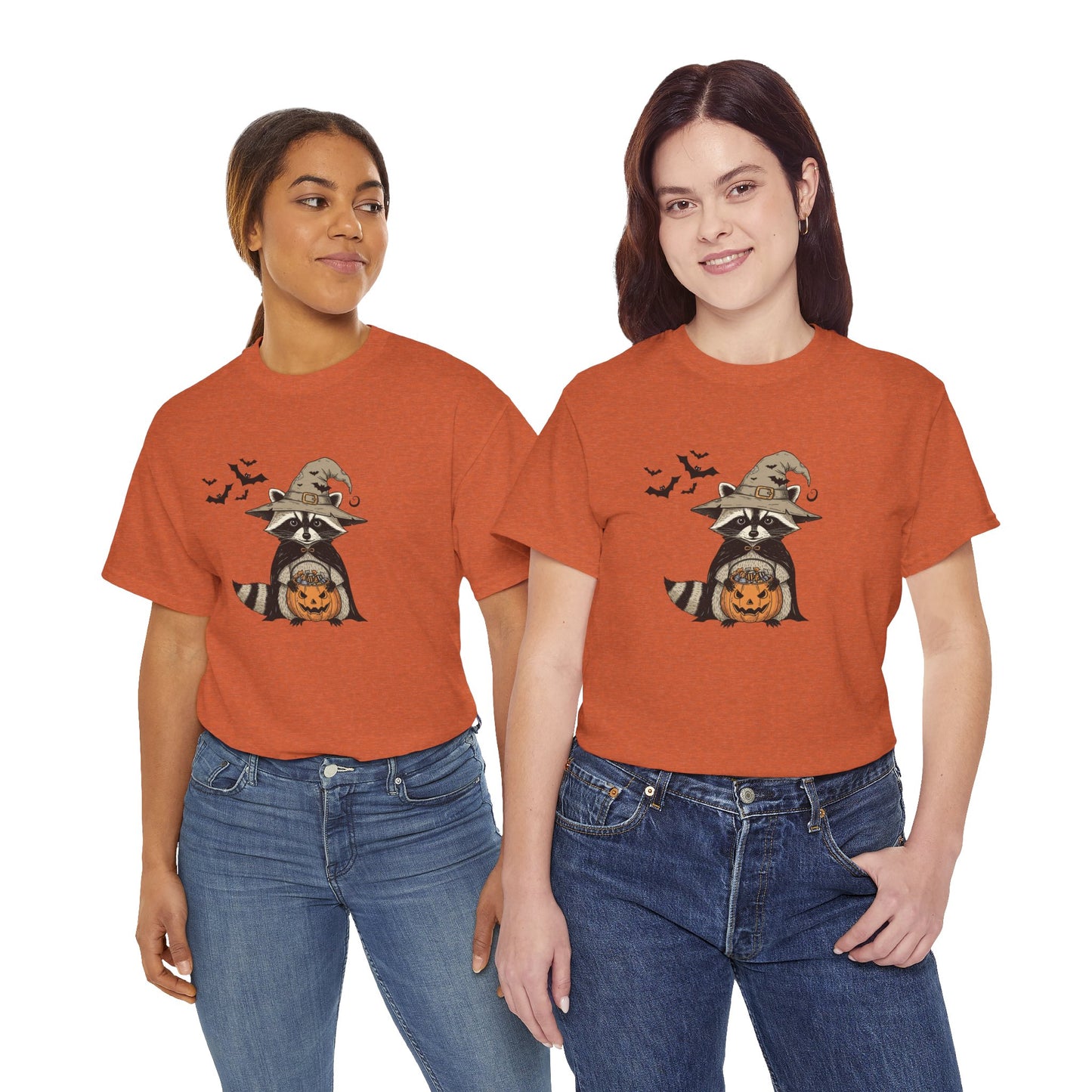 Halloween Raccoon Unisex Heavy Cotton Tee