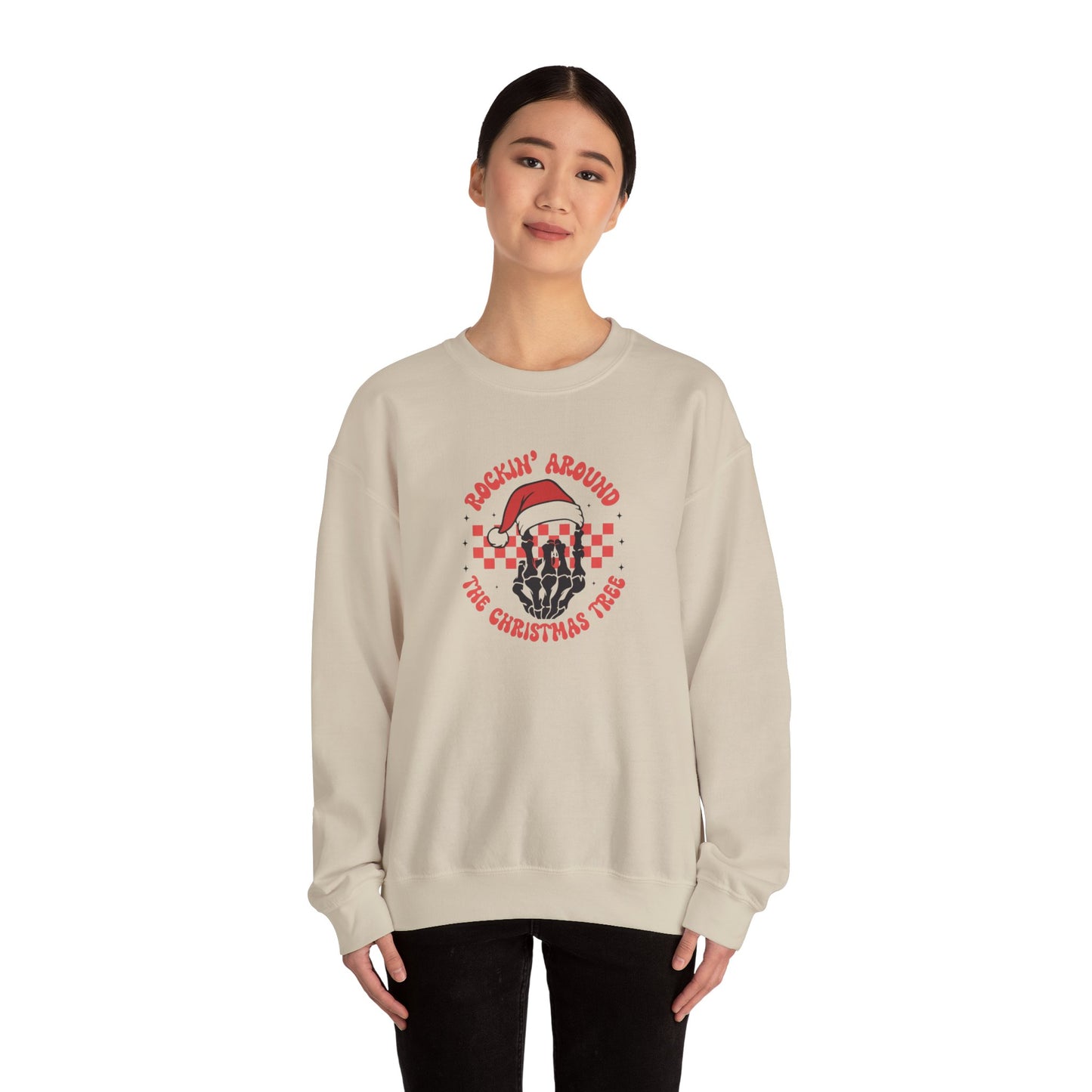 Rockin Around The Christmas Tree Unisex Heavy Blend™ Crewneck Sweatshirt