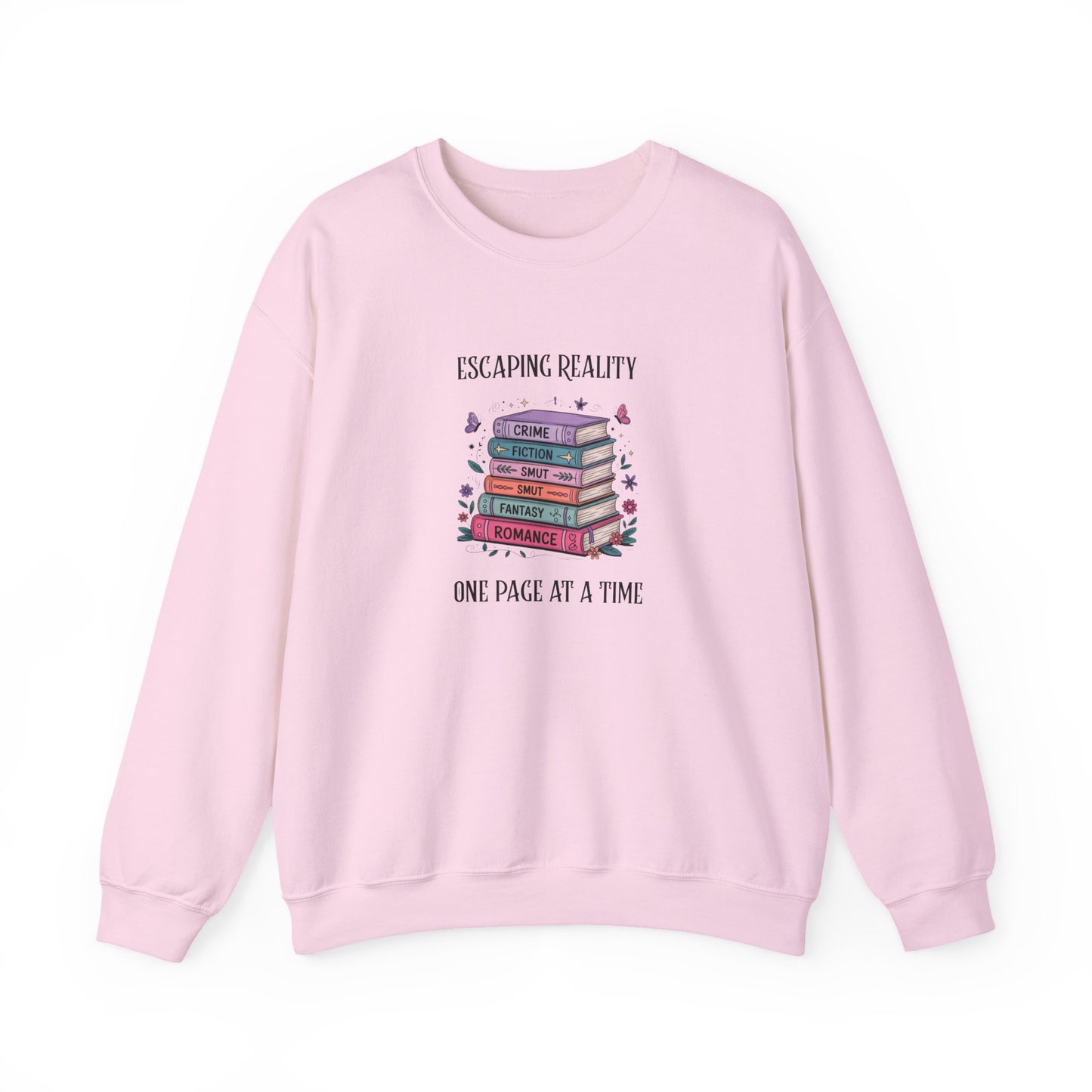 Escaping Reality One Page At A Time Heavy Blend™ Crewneck Sweatshirt