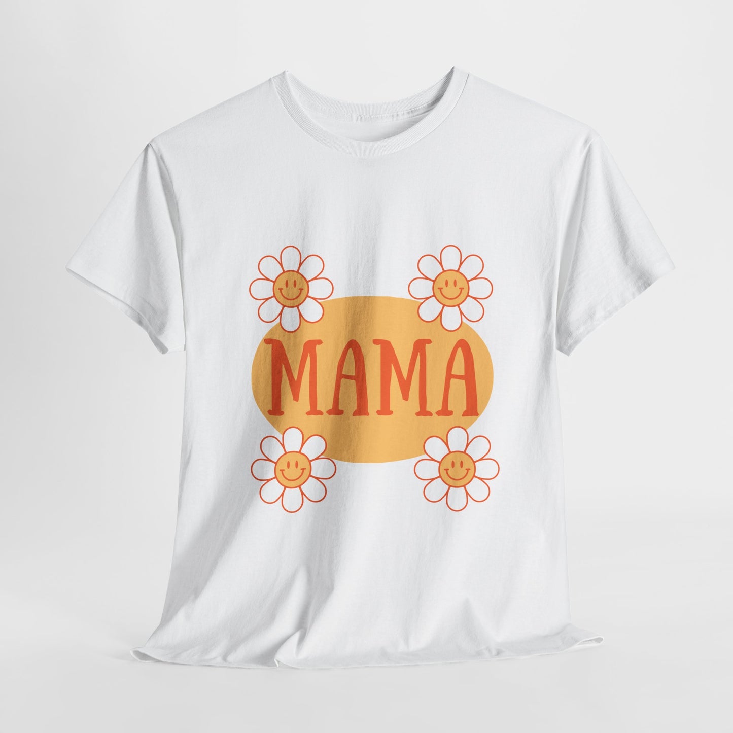 MAMA Retro Flowers Heavy Cotton Tee