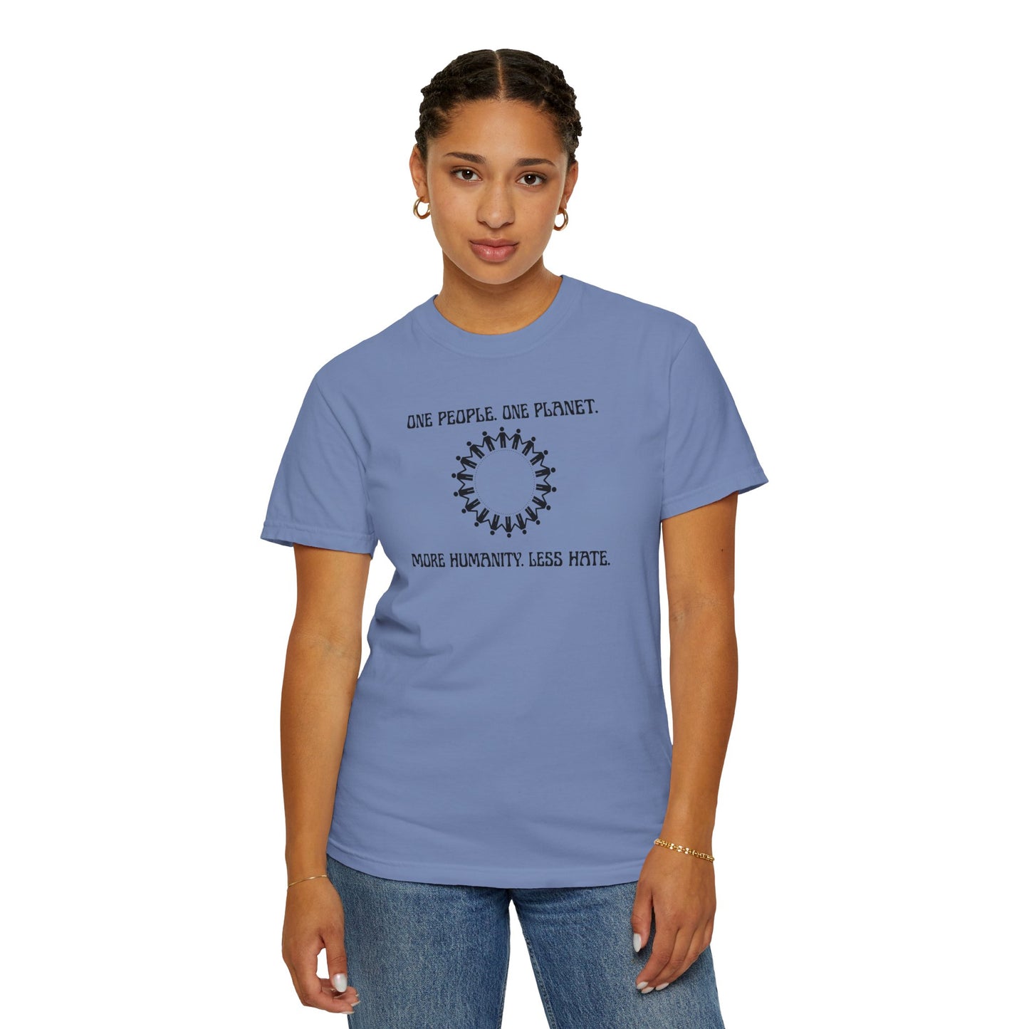One People. One Planet. Unisex Garment-Dyed T-shirt