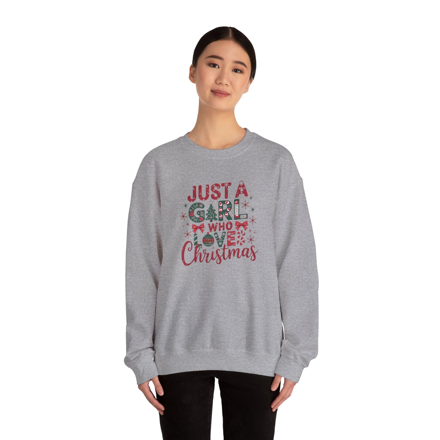 Just A Girl Who Loves Christmas Heavy Blend™ Crewneck Sweatshirt