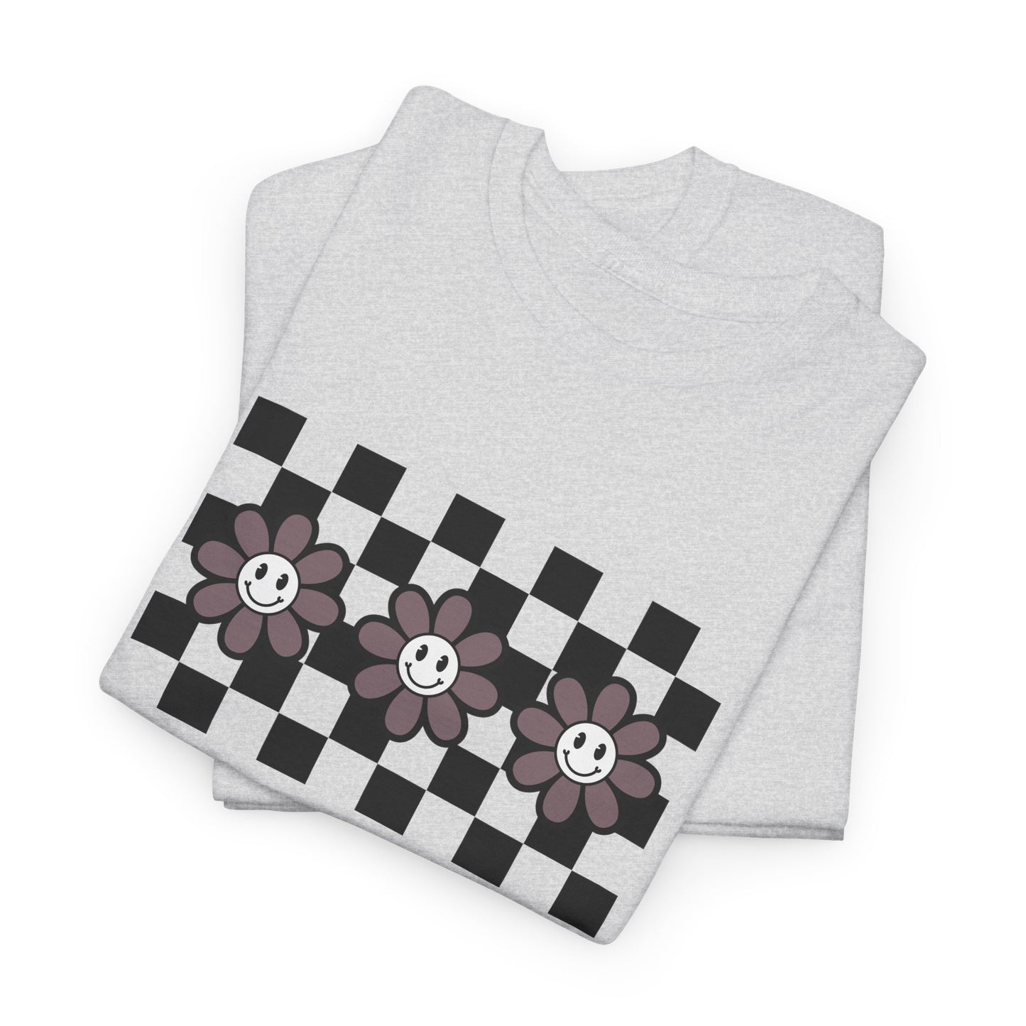 Checkered Flowers Heavy Cotton Tee