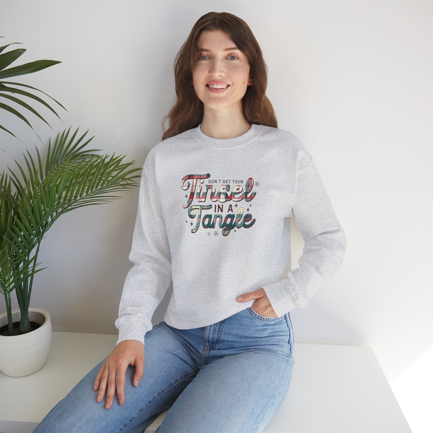Don't Get Your Tinsel In A Tangle Heavy Blend™ Crewneck Sweatshirt