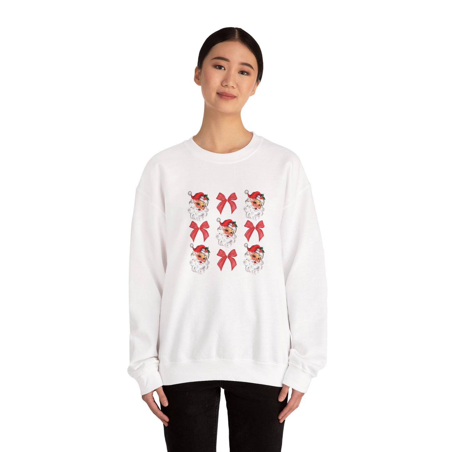 Christmas Bows & Santa Unisex Heavy Blend™ Crewneck Sweatshirt