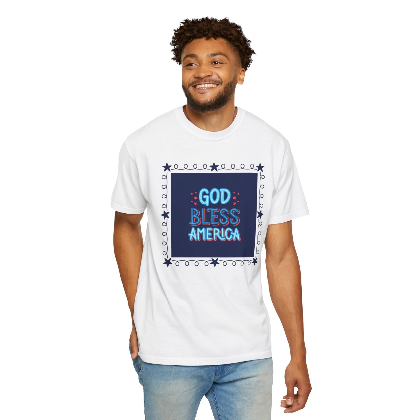 4th of July Unisex Garment-Dyed T-shirt