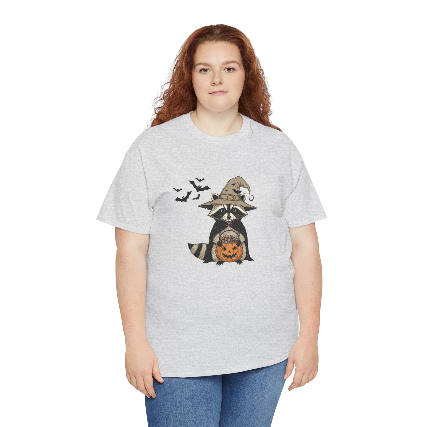 Halloween Raccoon Unisex Heavy Cotton Tee