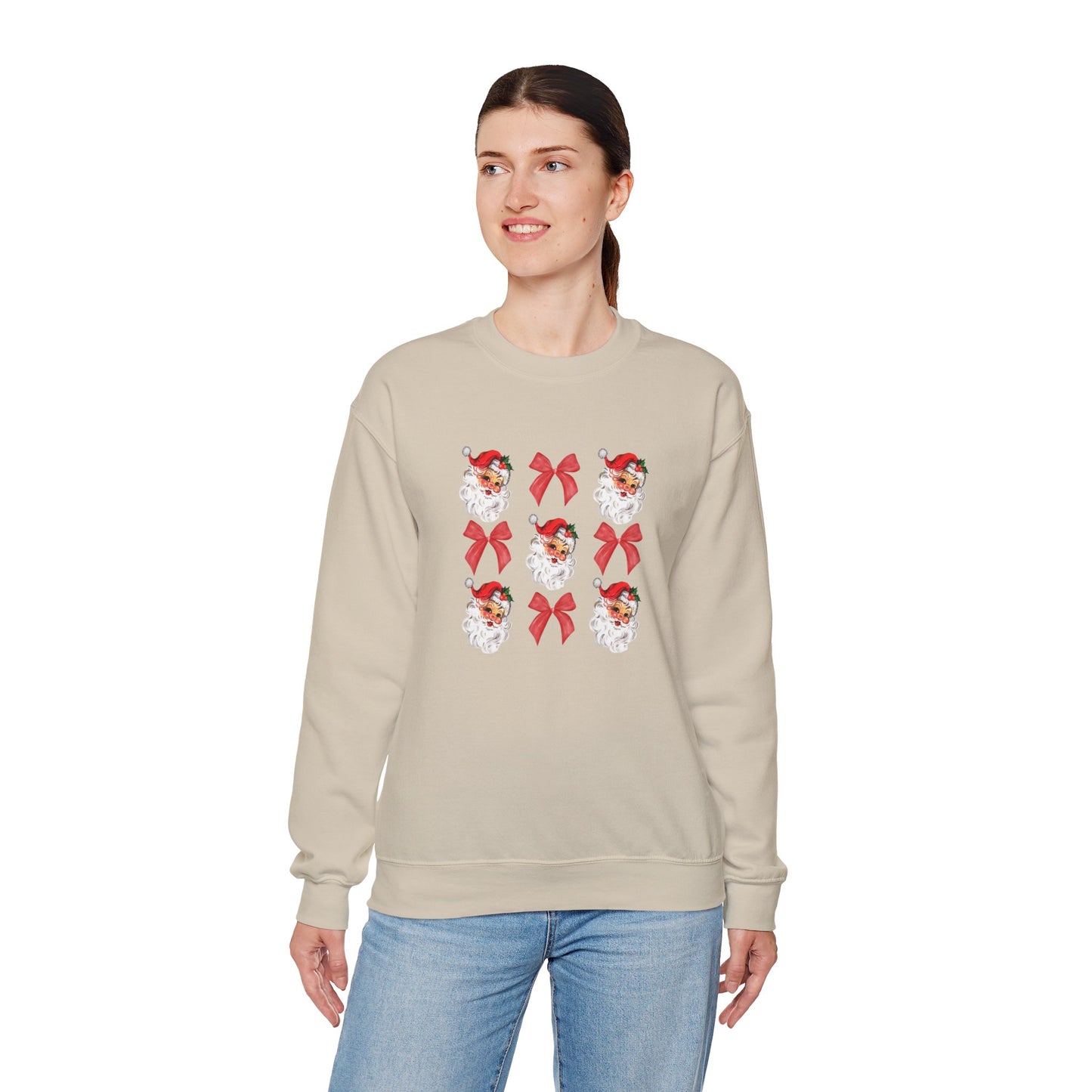 Christmas Bows & Santa Unisex Heavy Blend™ Crewneck Sweatshirt